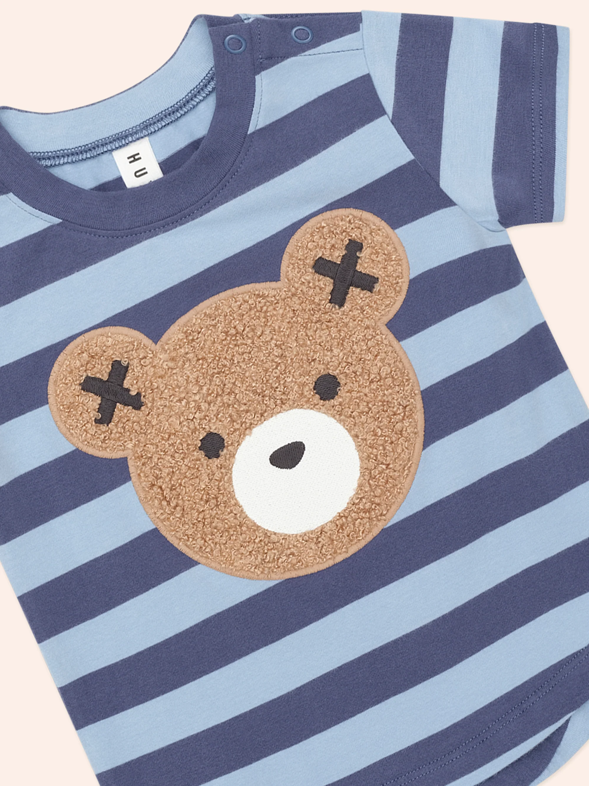 Huxbaby Furry Hux Blue Stripe Bear T-Shirt - Image 4