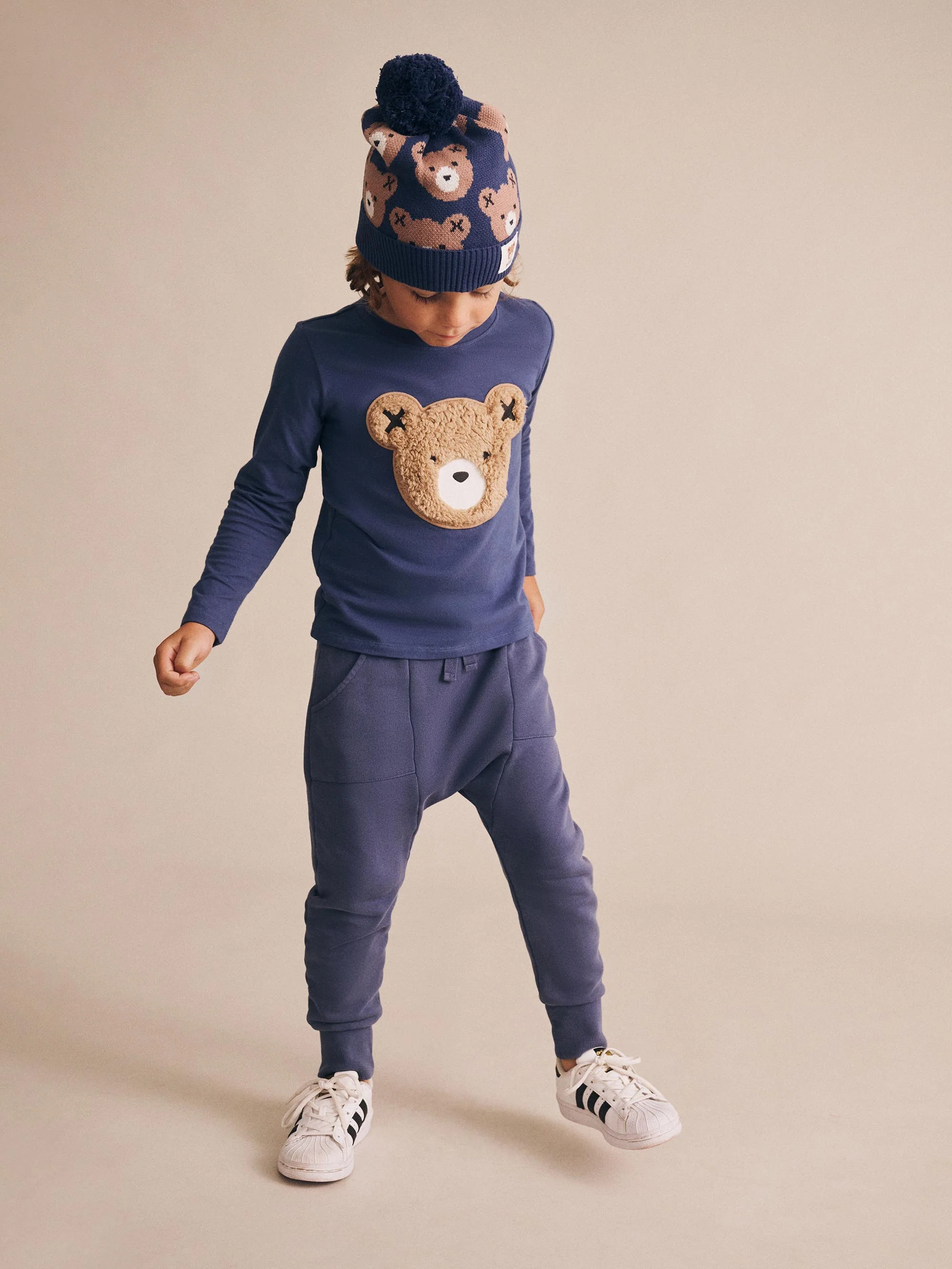 Furry Huxbear Longsleeve Top Marine Blue - Image 2