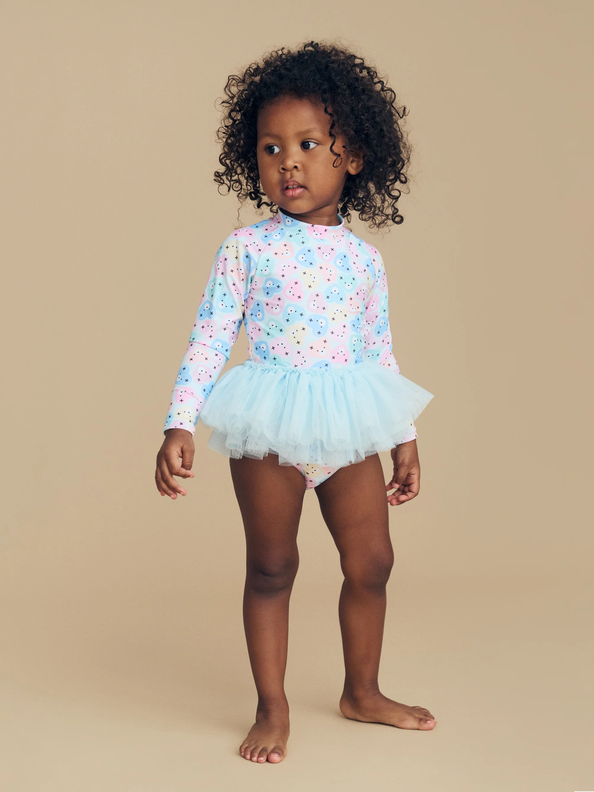 Huxbaby Heart Bear Ballet Swimsuit - Ice Water - Image 2