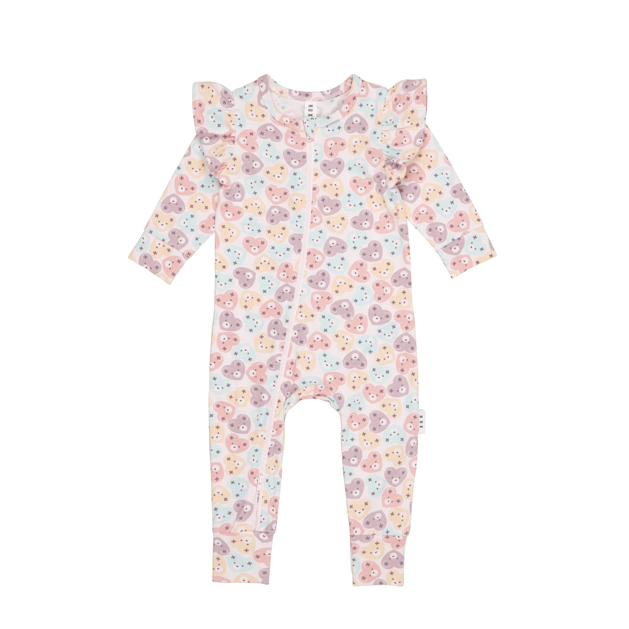 Heart Bear Zip Romper