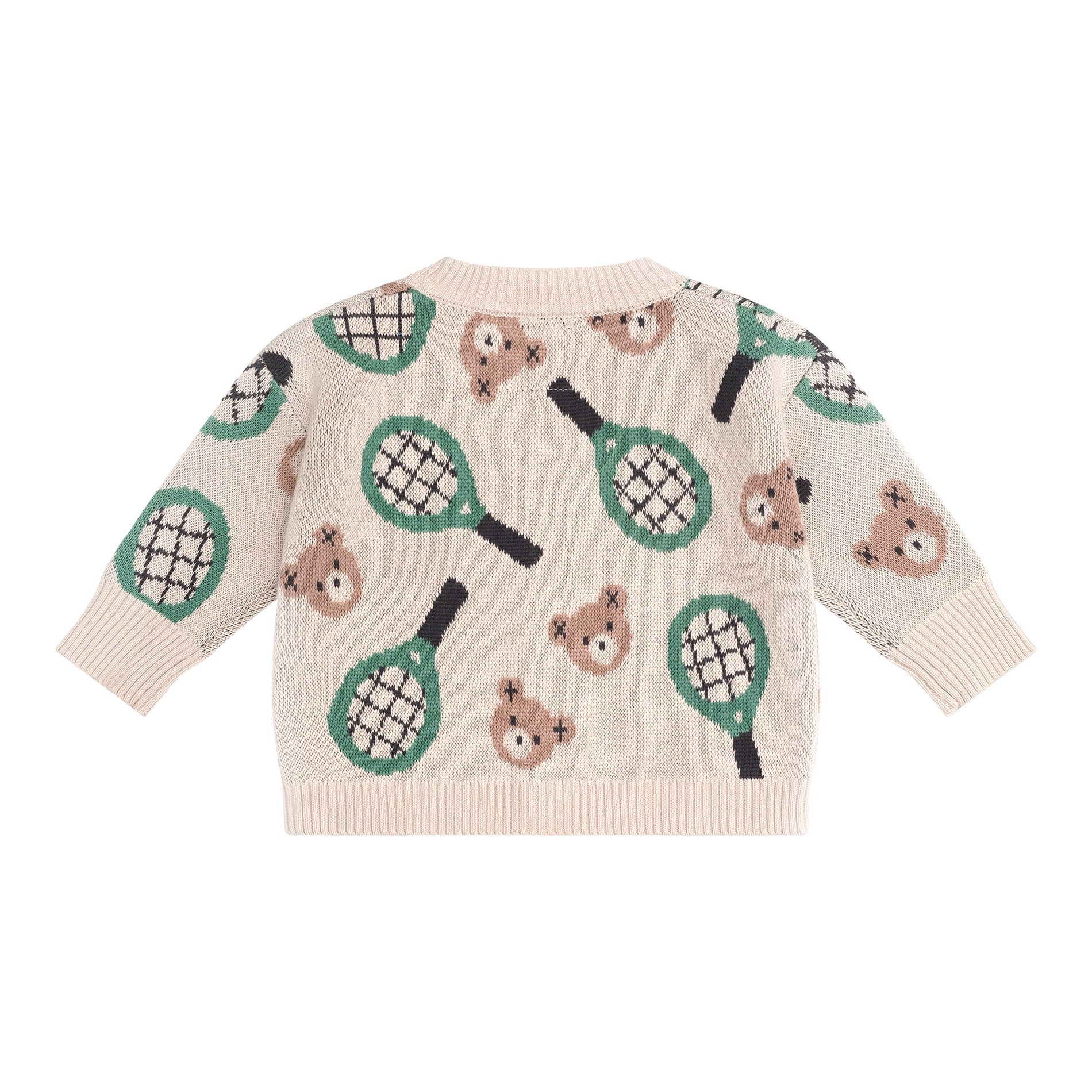 Hux Tennis Boxy Cardi - Ecru - Image 4