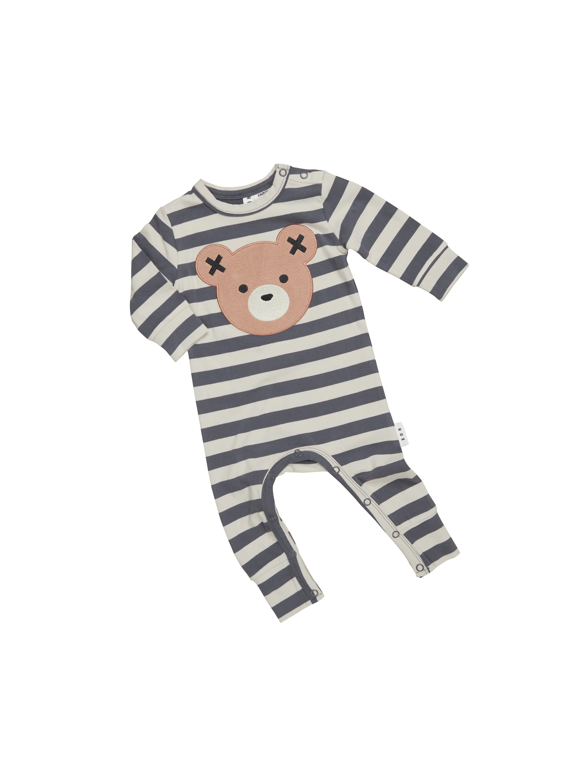 Huxbaby Huxbear Stripe Romper - Ink + Almond - Image 3