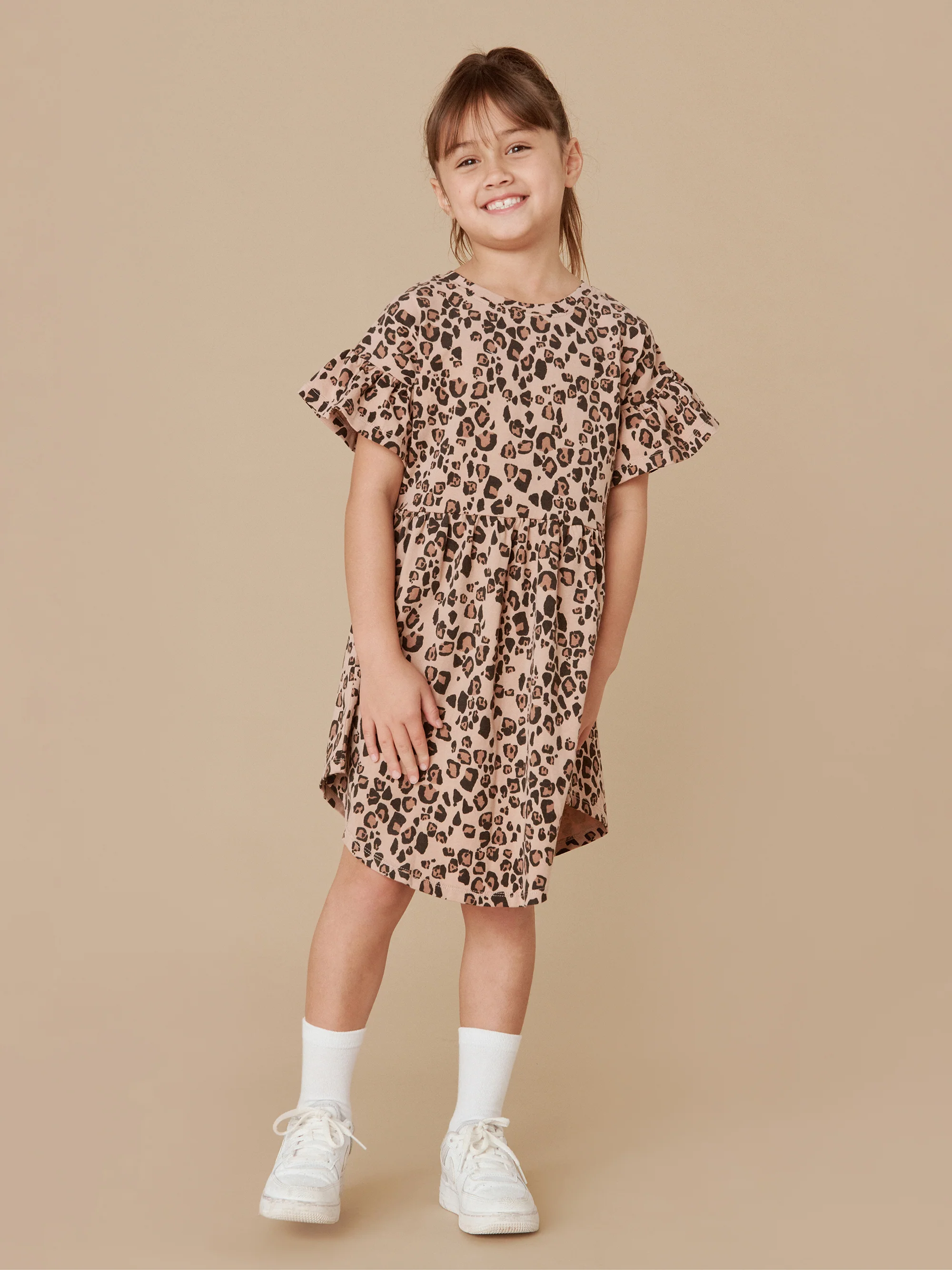 Huxbaby Jaguar Frill Swirl Dress - Maple Sugar - Image 2