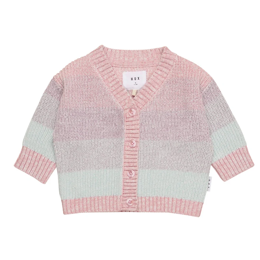 Huxbaby Jewel Boxy Cardigan - Rainbow Stripe