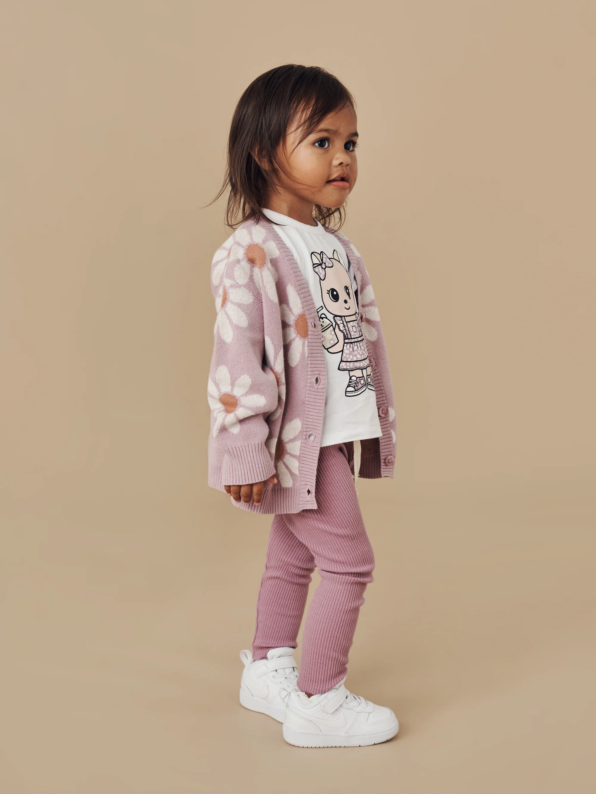 Huxbaby Knit Cardigan - Lilac Daisy - Image 2