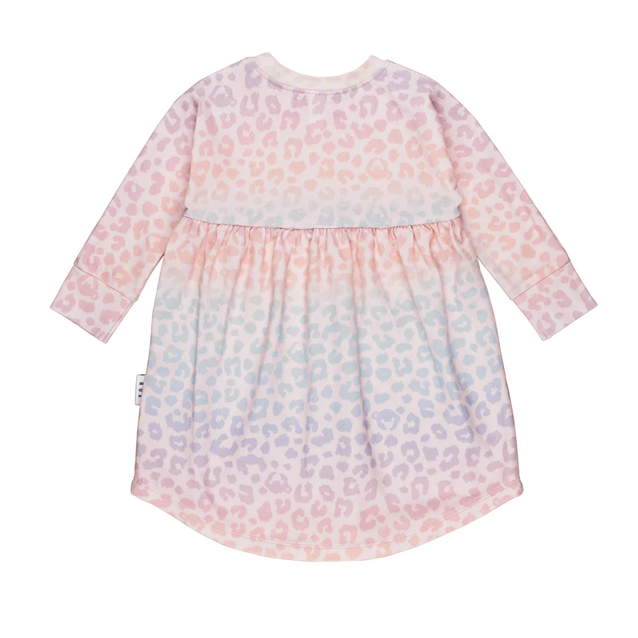 Huxbaby Long Sleeve Swirl Dress - Rainbow Hidden Hux Print - Image 3