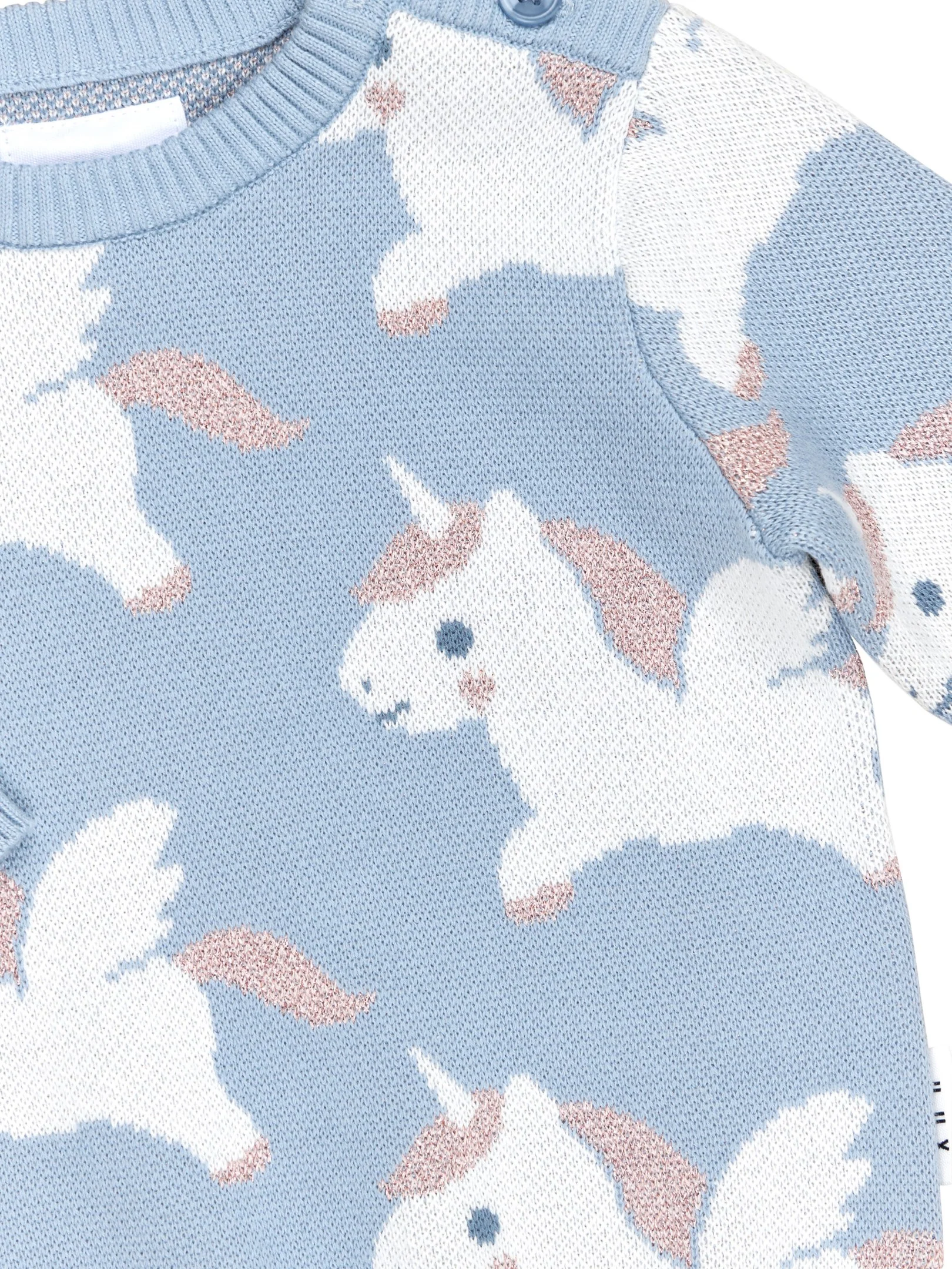 Magical Unicorn Knit Jumper - Dusty Blue - Image 4