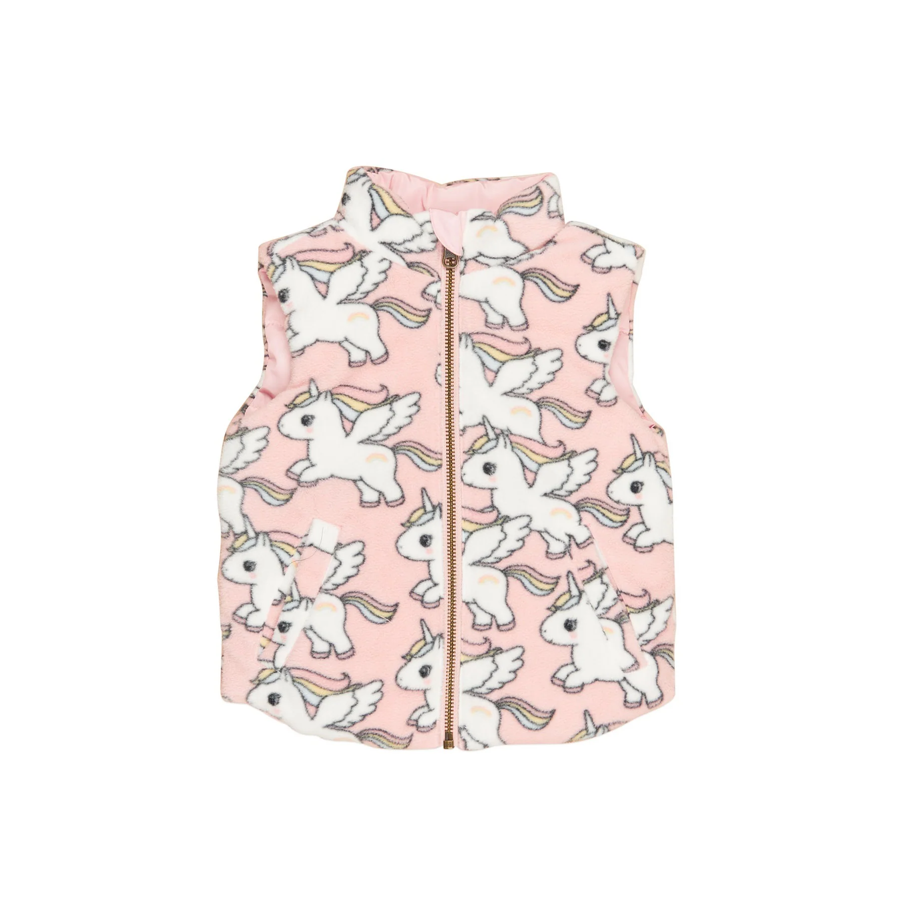 Magical Unicorn Reversible Fleece Vest - Rosebud