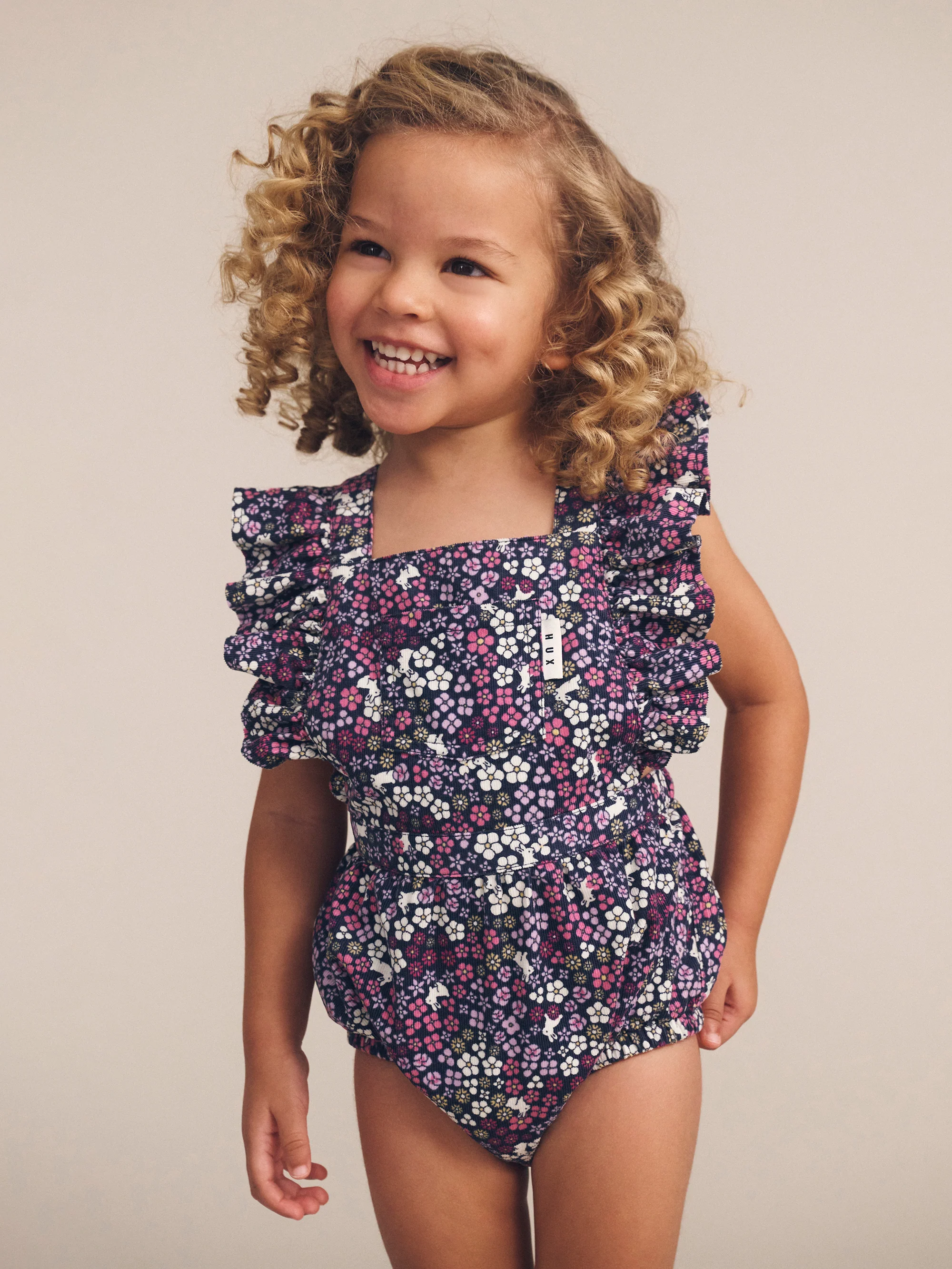 Huxbaby Midnight Flower Garden Frill Playsuit - Image 2