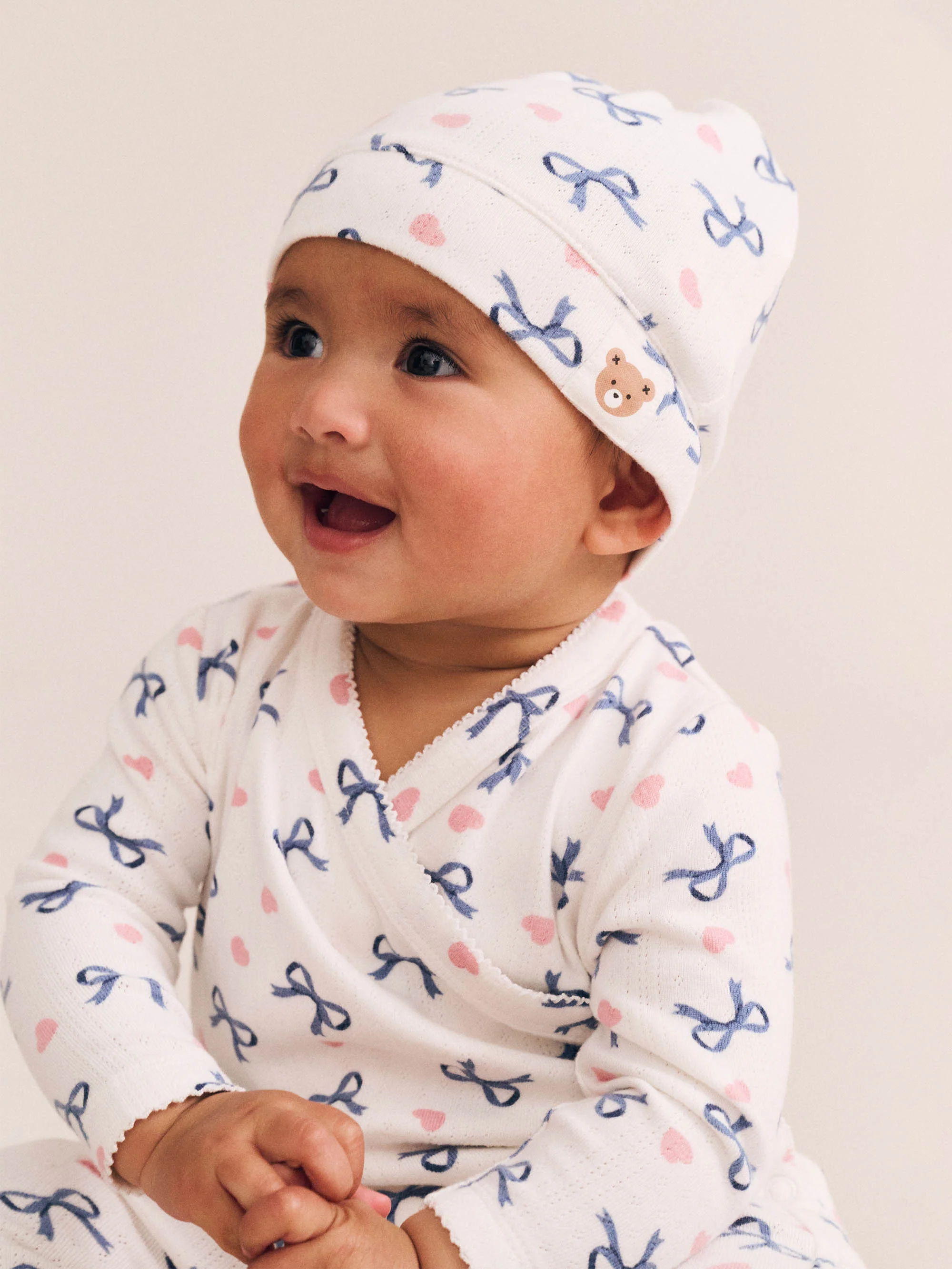 My First Hux Hearts And Bows Newborn Romper - Image 3