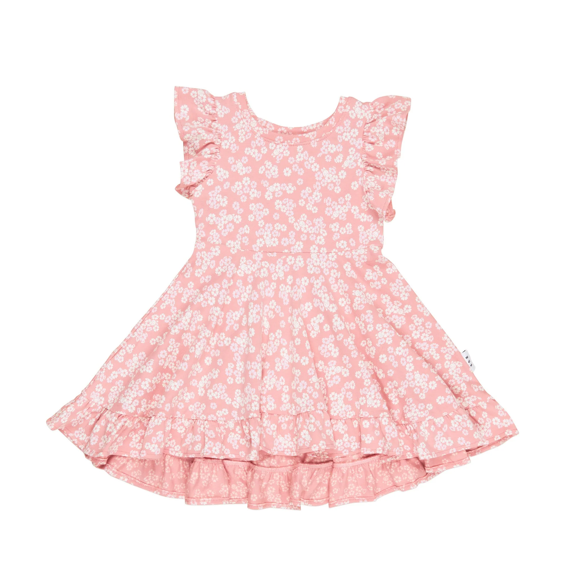 Peek A Boo Bunny Frill Swing Dress - Dusty Rose