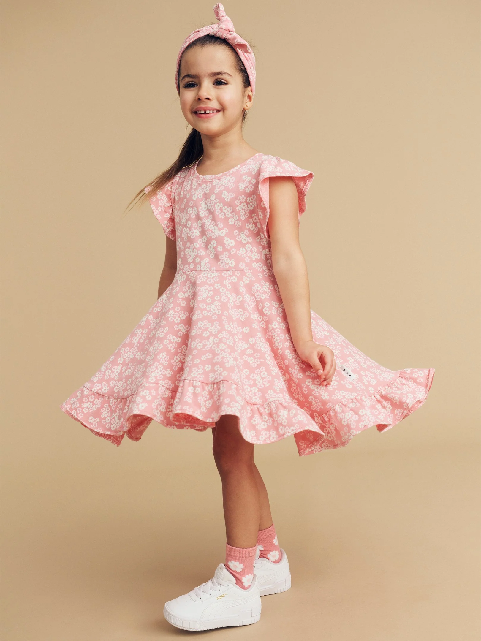 Peek A Boo Bunny Frill Swing Dress - Dusty Rose - Image 2