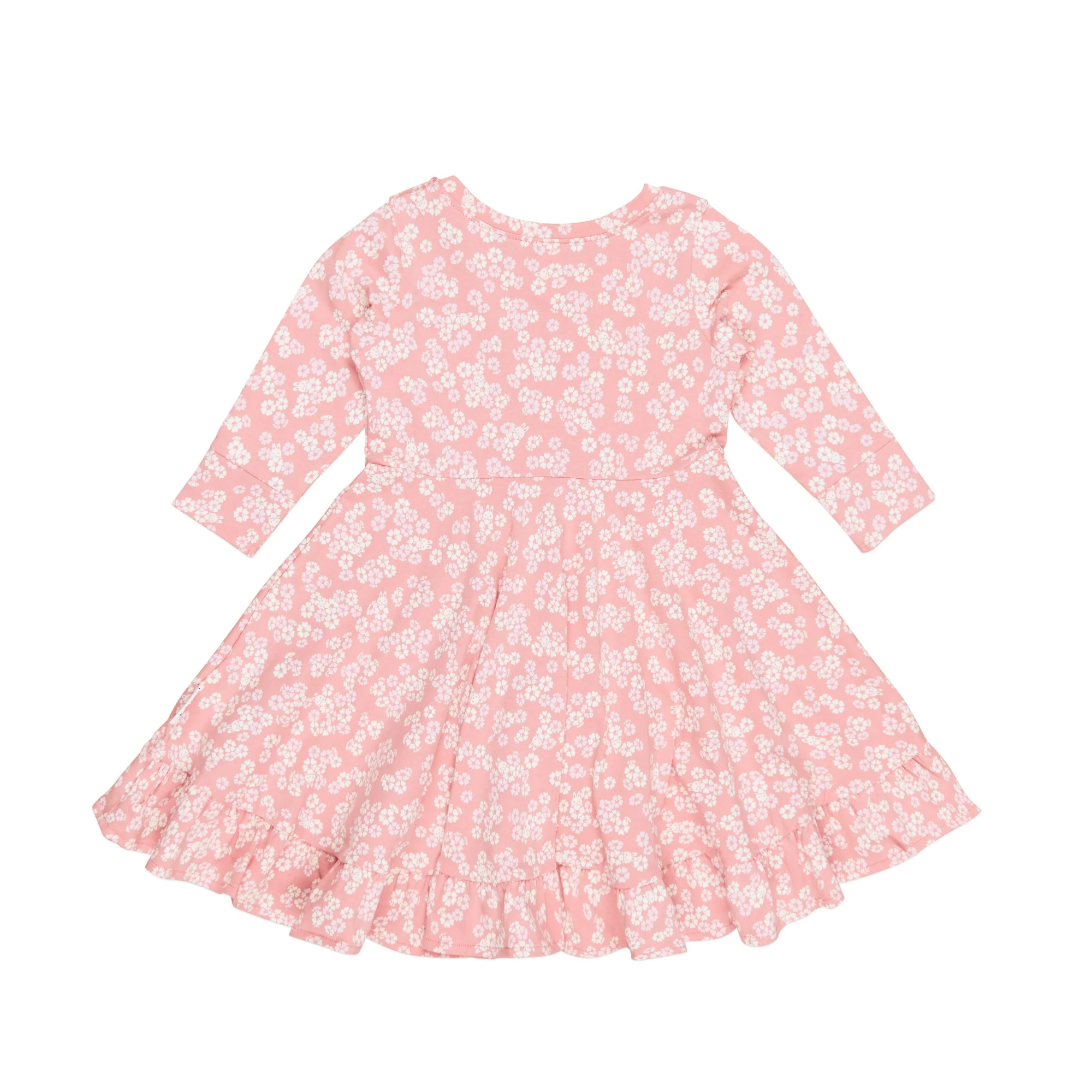 Peek A Boo Bunny Long Sleeve Swing Dress - Dusty Rose - Image 4
