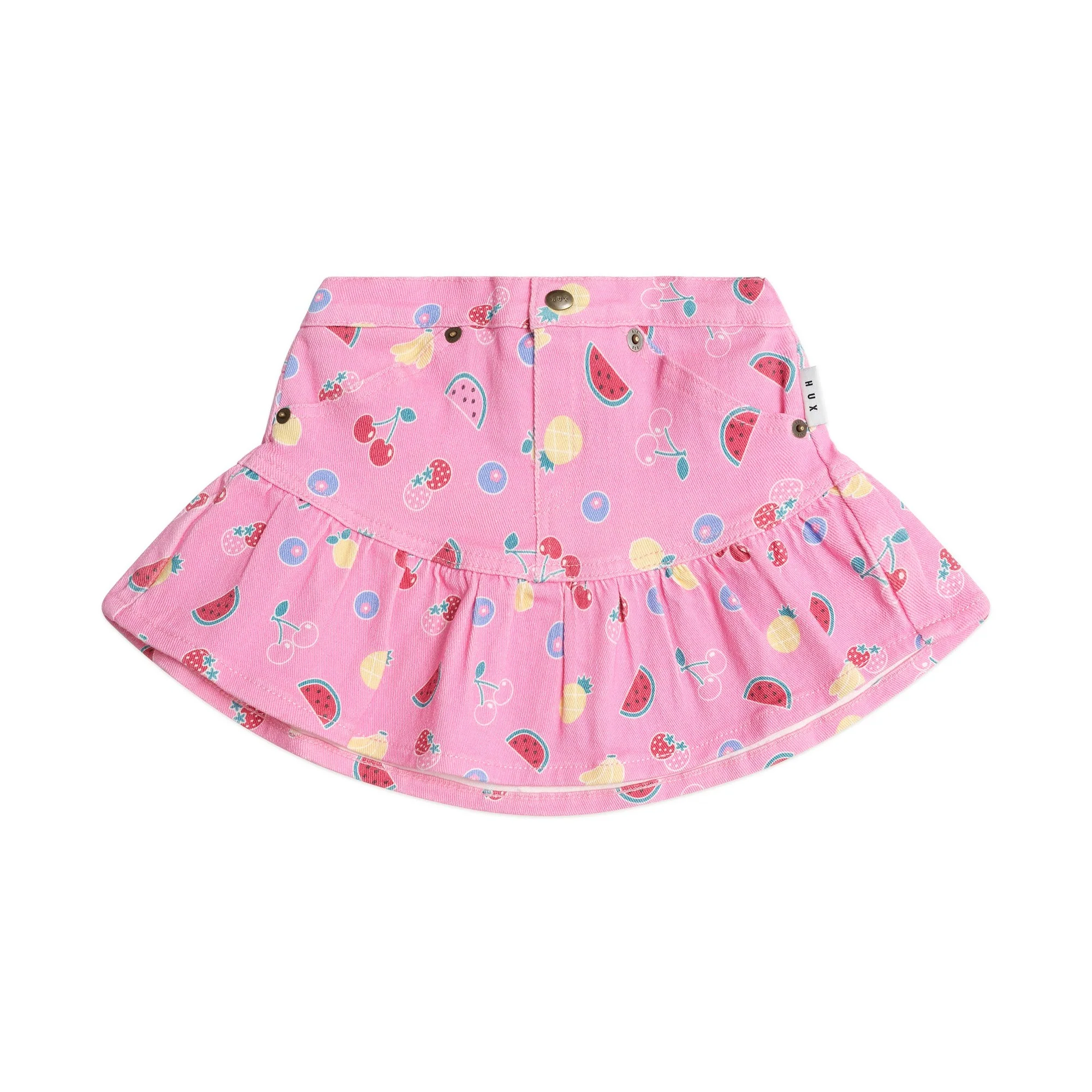 Huxbaby Pink Fruit Emoji Frilly Skirt
