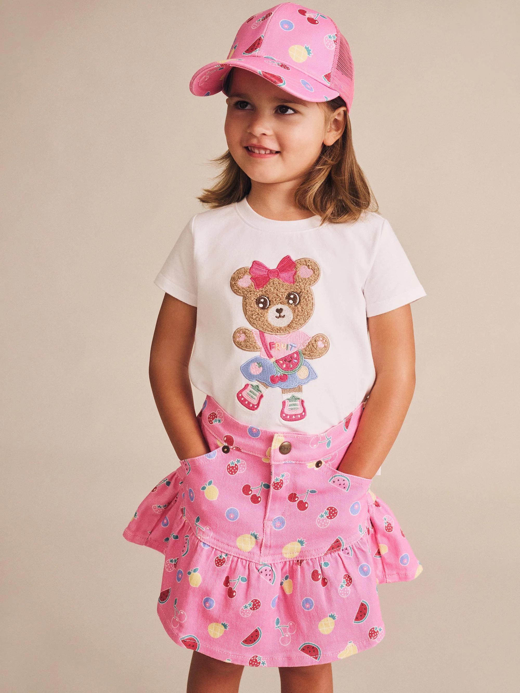 Huxbaby Pink Fruit Emoji Frilly Skirt - Image 2
