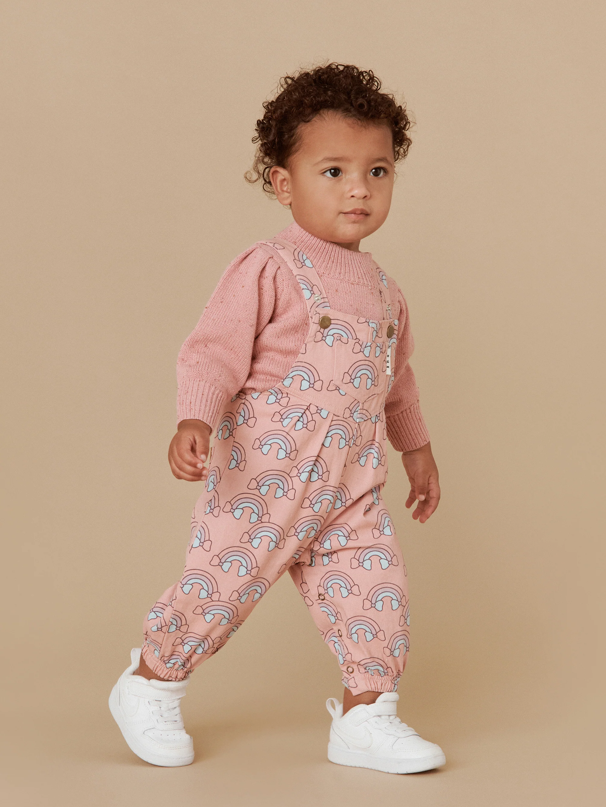Huxbaby Rainbow Overalls - Dusty Rose - Image 3