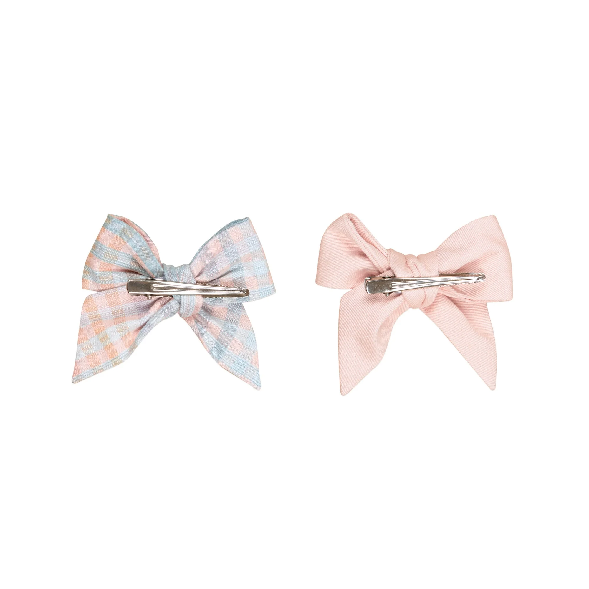 Rainbow Check 2pk Hair Bow - Pink Pearl + Multi - Image 2