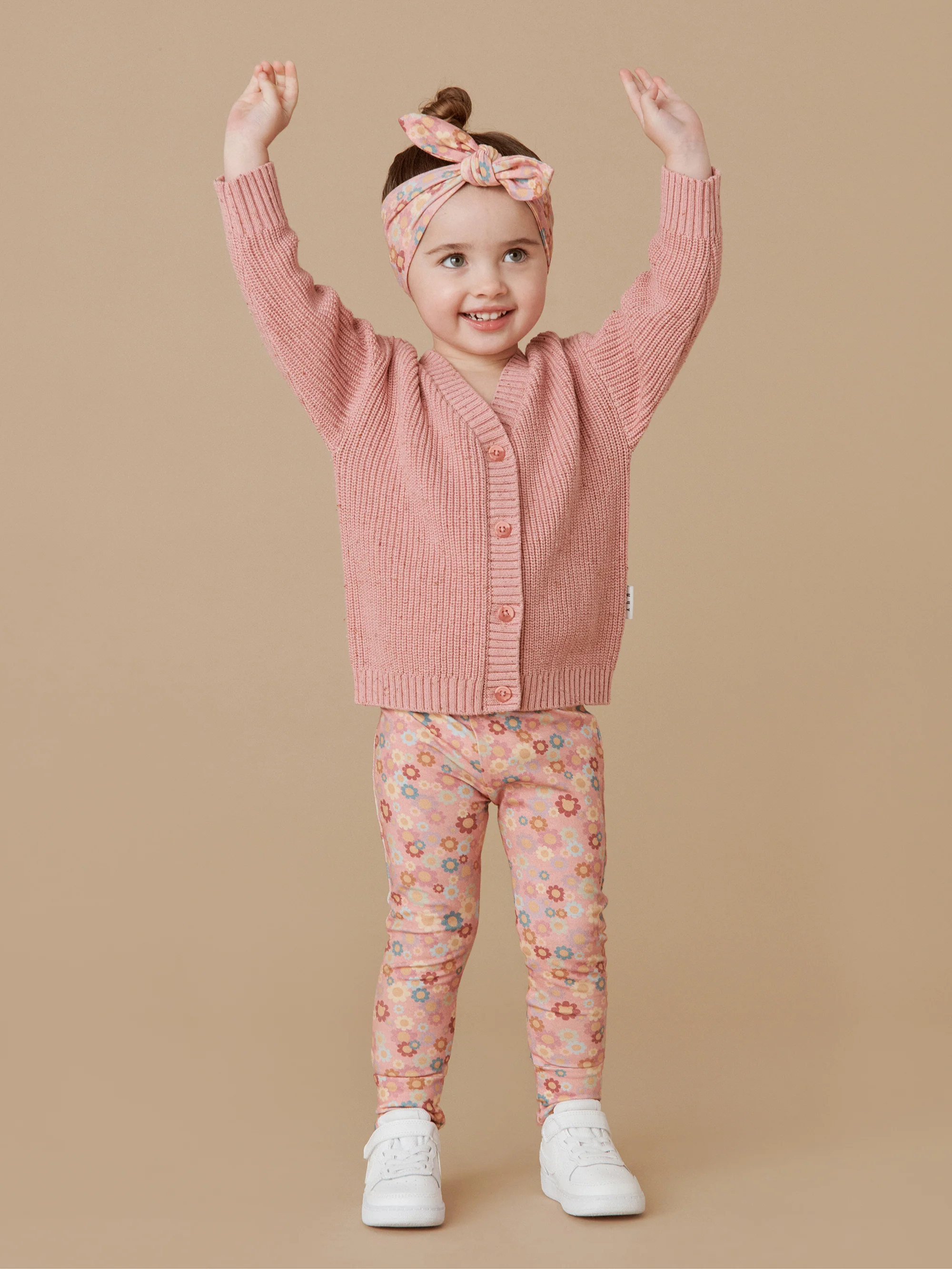 Rainbow Flower Bear 2 Pack Headband - Dusty Rose / Lavender - Image 3
