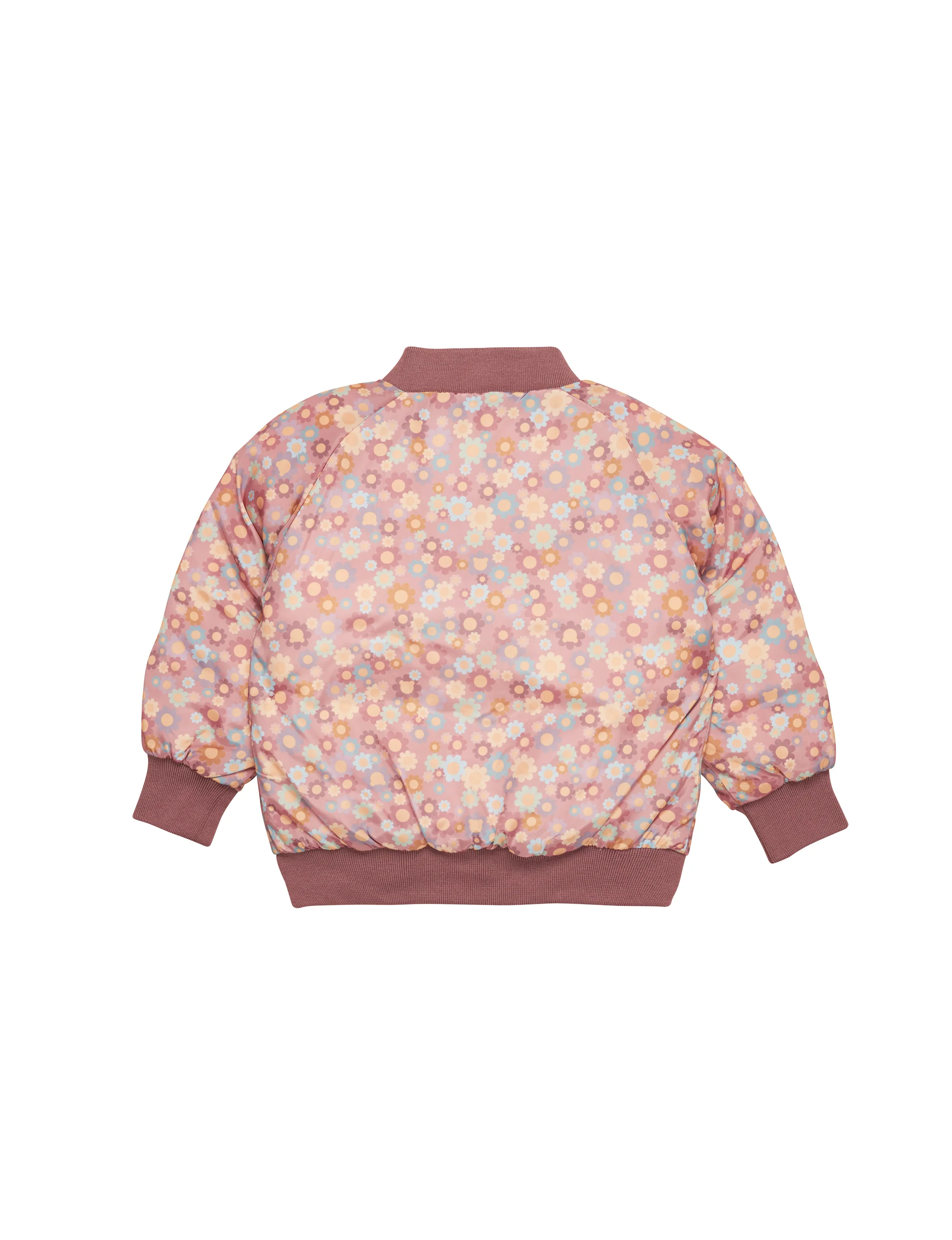 Huxbaby Rainbow Flower Bear Reversible Bomber - Dusty Rose / Dusty Plum - Image 4