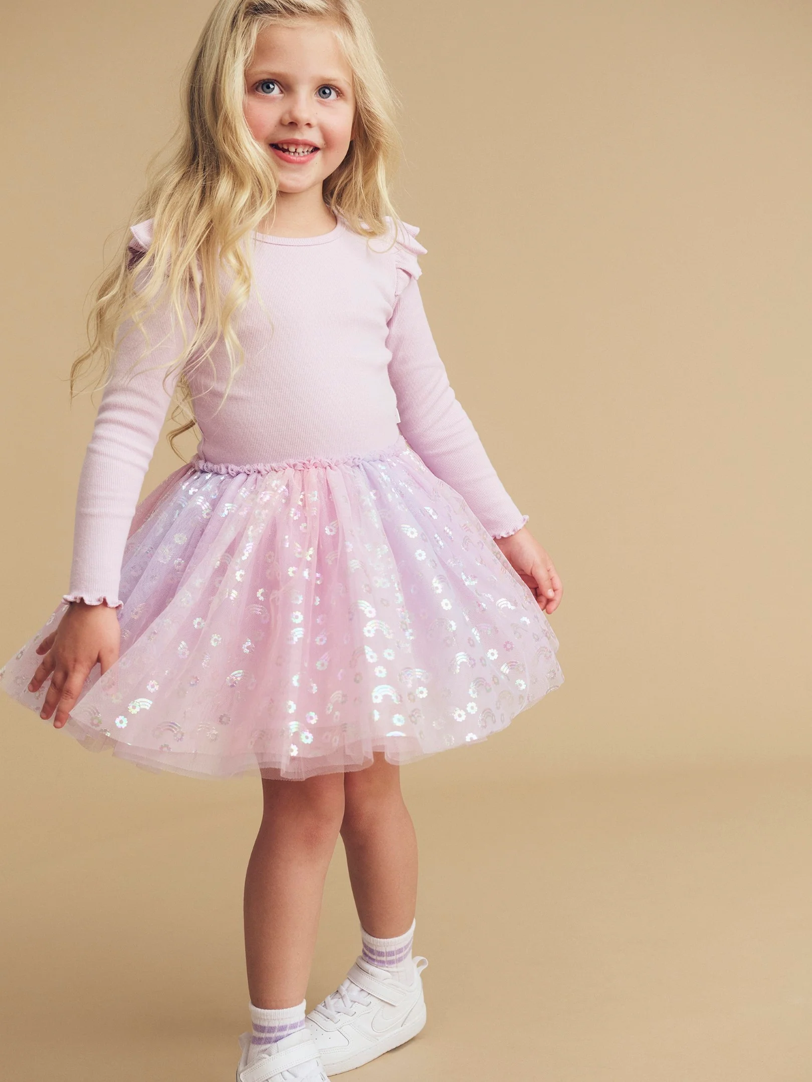 Rainbow Rib Ballet Dress - Bright Orchid - Image 2