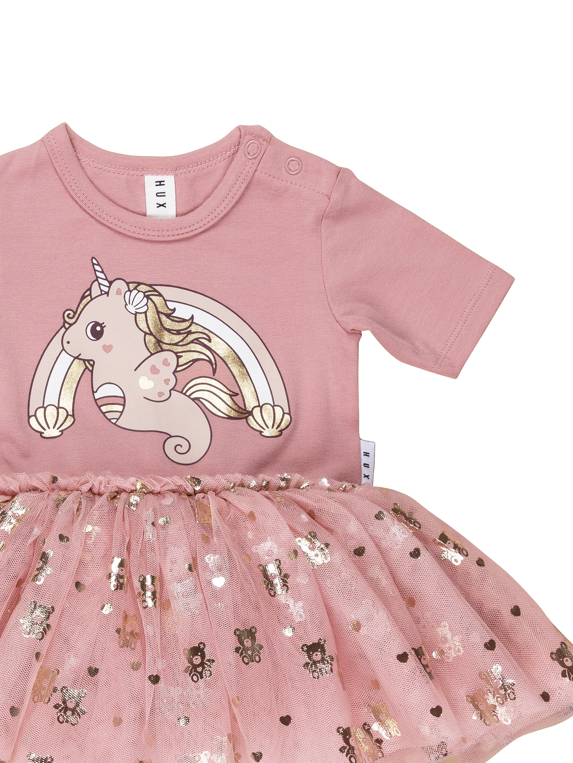 Huxbaby Rainbow Seacorn Baby Ballet Dress - Dusty Rose - Image 4