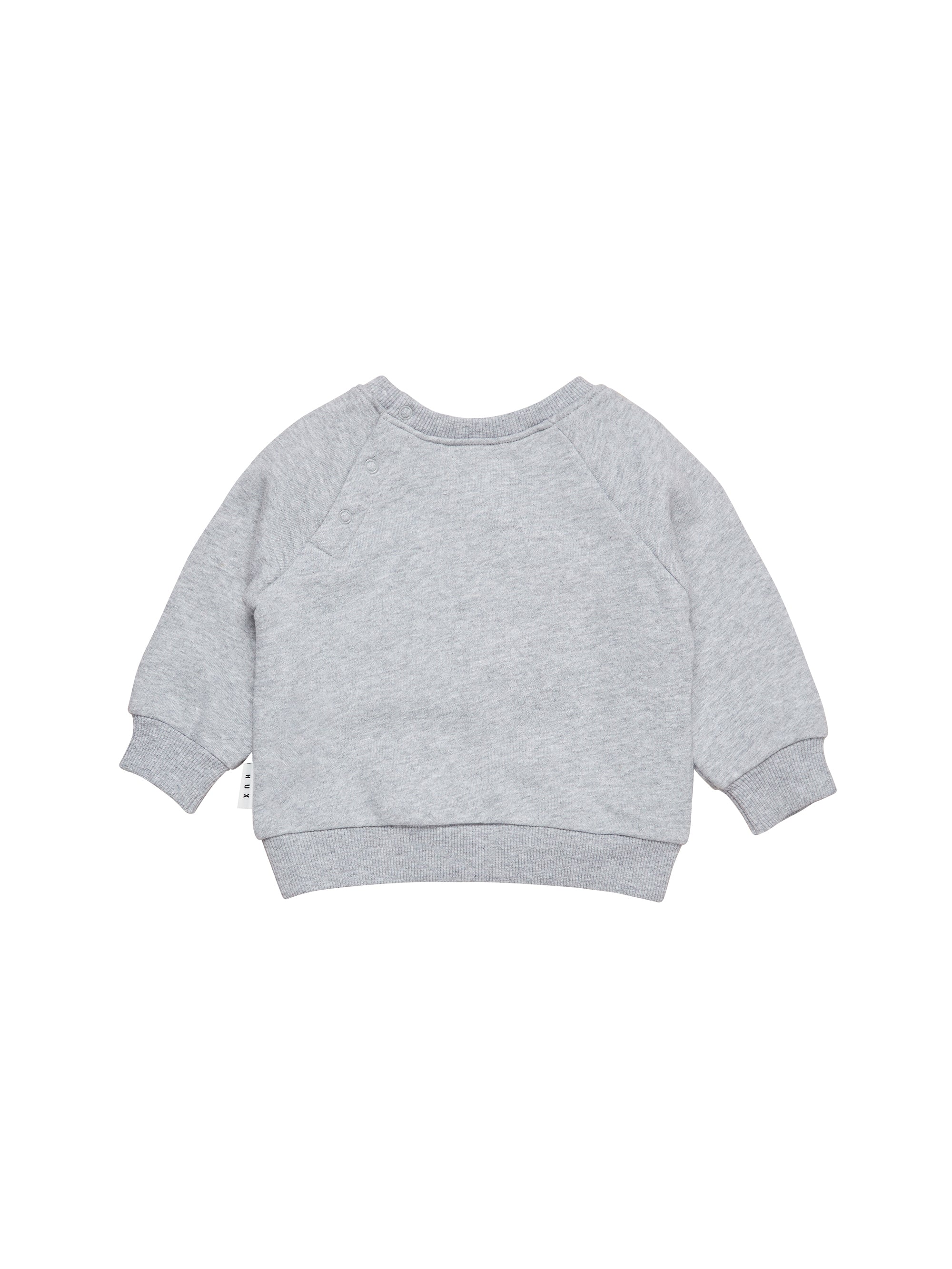 Huxbaby Rainbow Smile Bear Sweatshirt - Grey Marle - Image 5