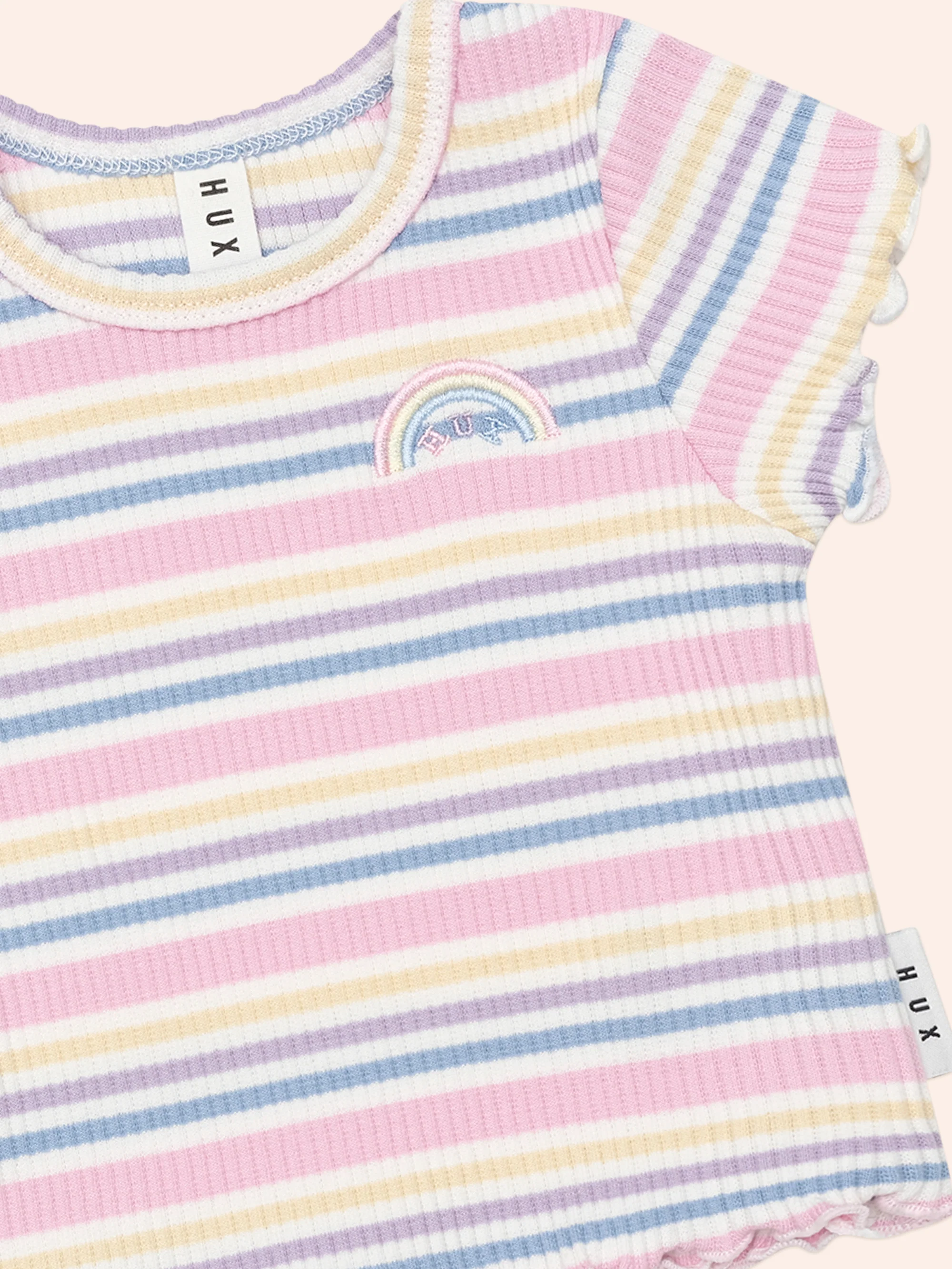 Huxbaby Rainbow Stripe Rib Tee - Image 5