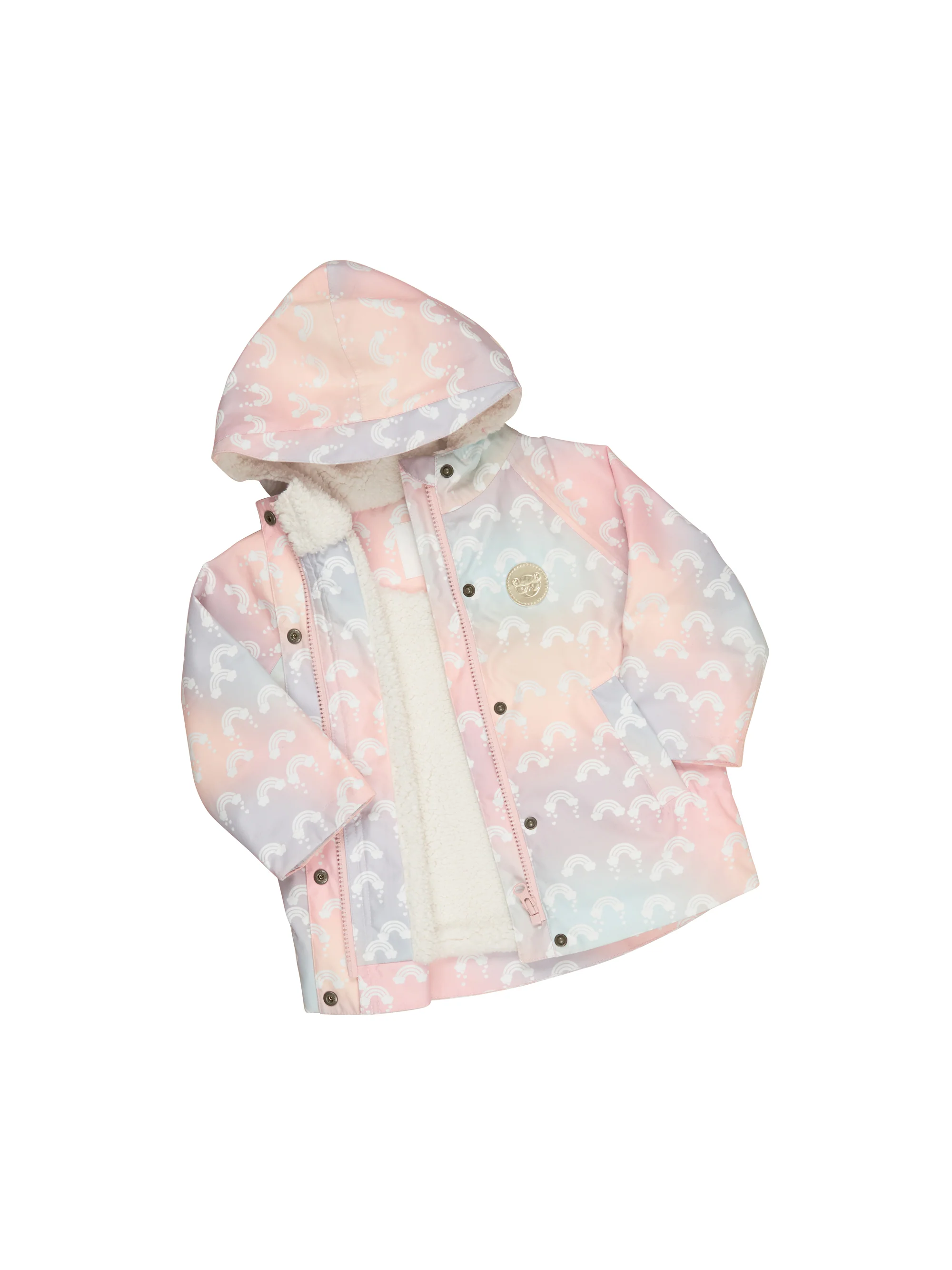 Huxbaby Rainbow Swirl Raincoat - Powder Pink - Image 3