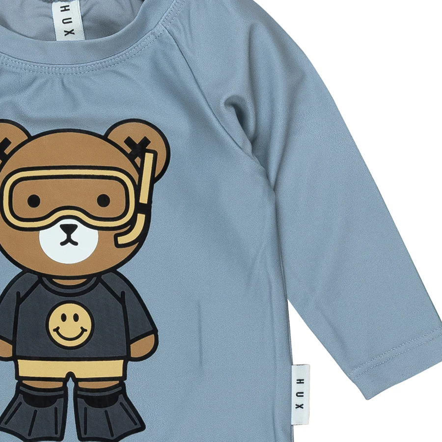 Huxbaby Rashie Scuba Bear - Dusty Blue - Image 3