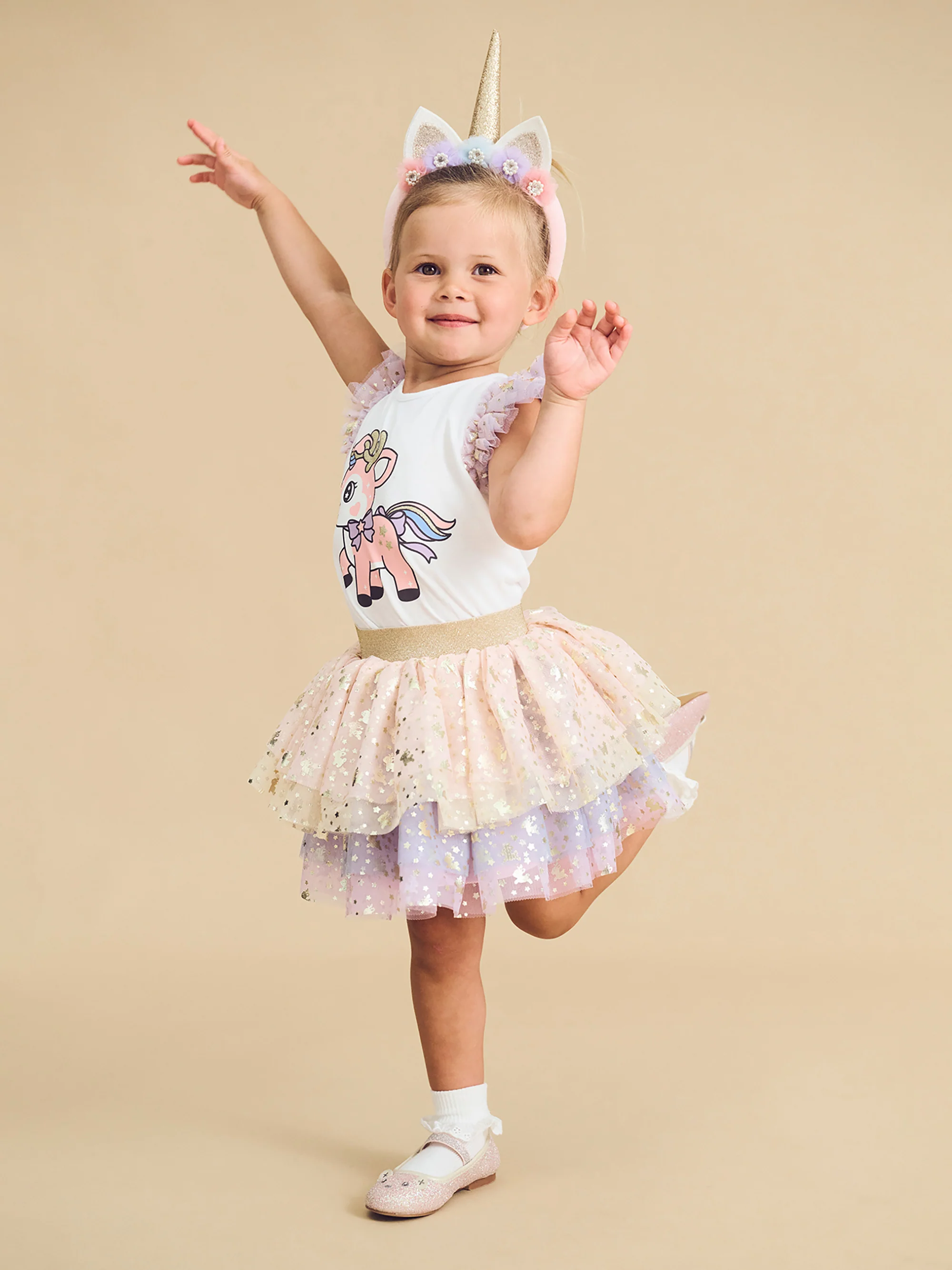 Reindeer Friends Tulle Skirt - Rainbow - Image 2