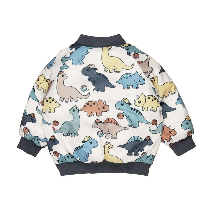 Huxbaby Reversible Bomber - B-Ball Dino Print - Image 3