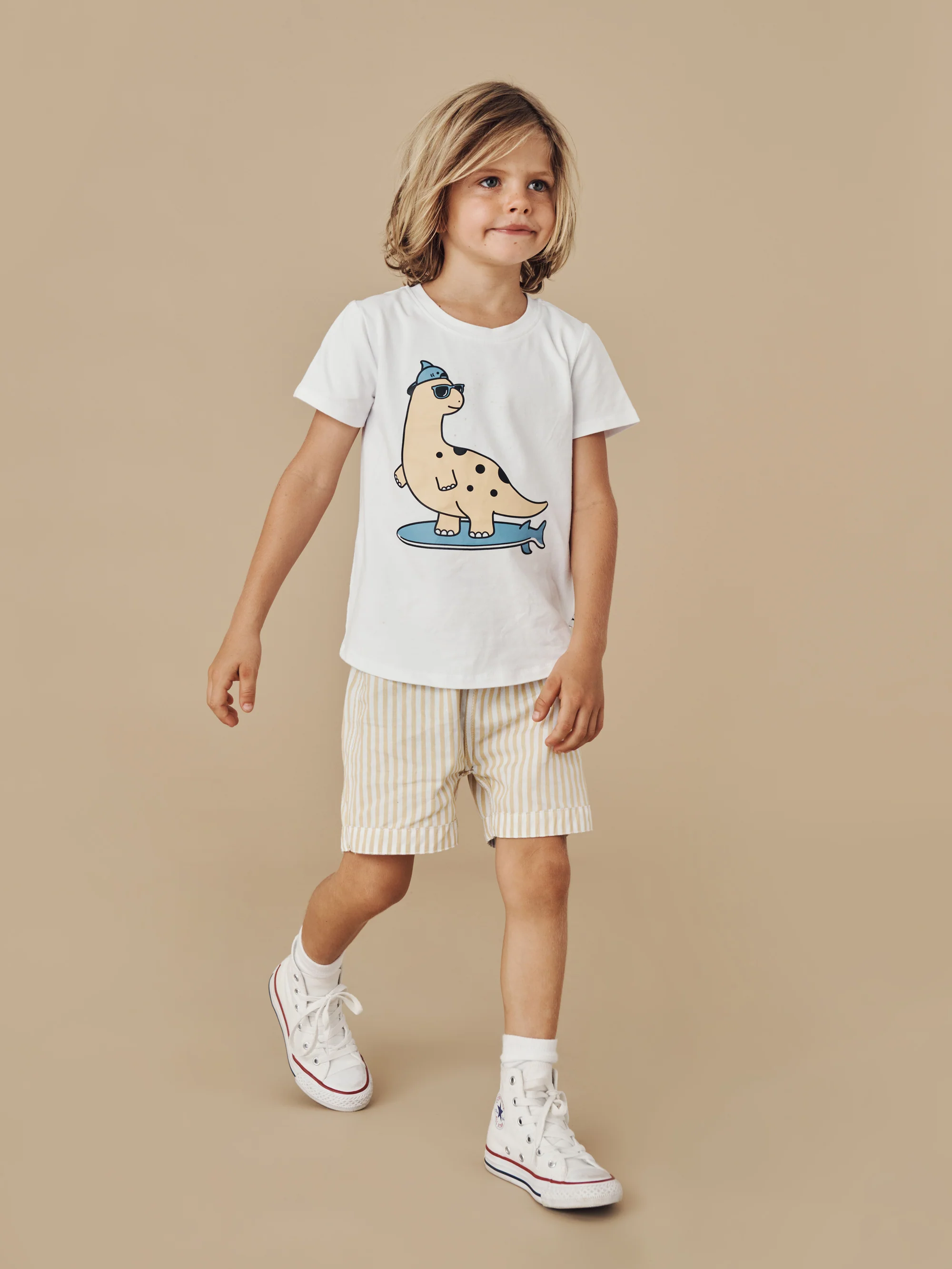 Huxbaby Reversible Chino Short - Summer Stripe - Image 7
