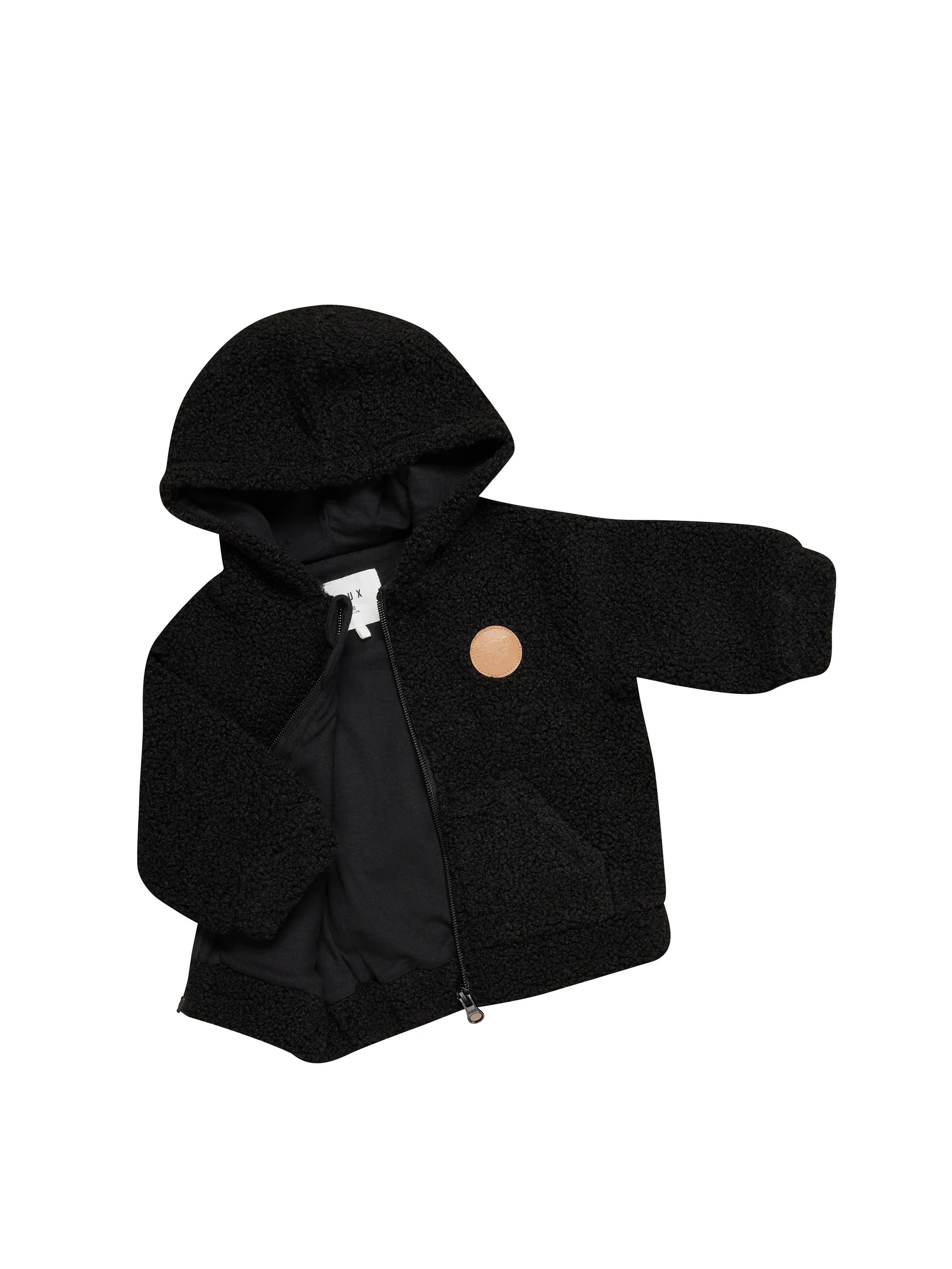 Huxbaby Sherpa Zip Hoodie - Black - Image 4