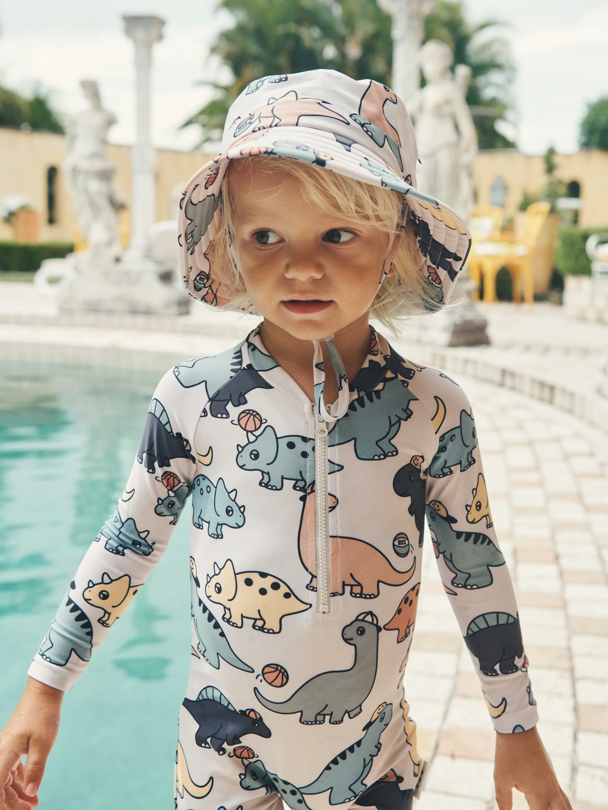 Huxbaby Shortie Zip Rashsuit - B-Ball Dino Print - Image 4