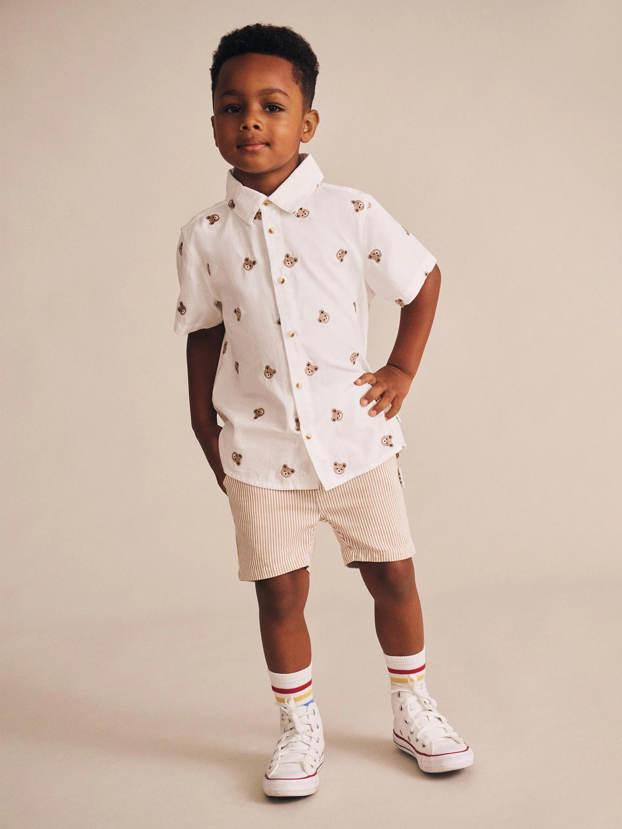 Shortsleeve Huxbear Button Up Crisp White - Image 6