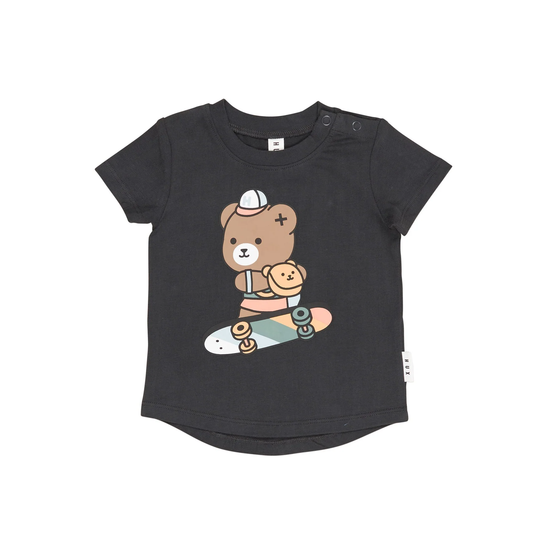 Skater Bear T-Shirt - Soft Black