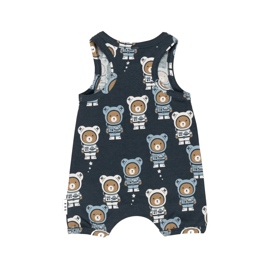 Huxbaby Sleeveless Romper - Astro Bear Print - Image 2