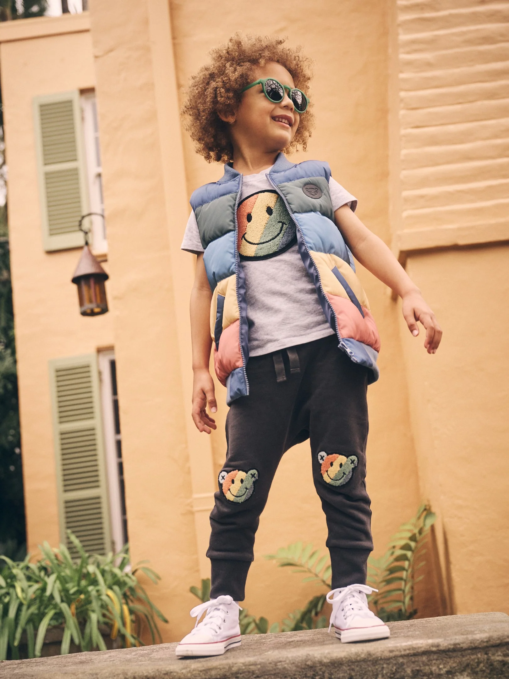 Smiley Rainbow Puffer Vest - Image 5
