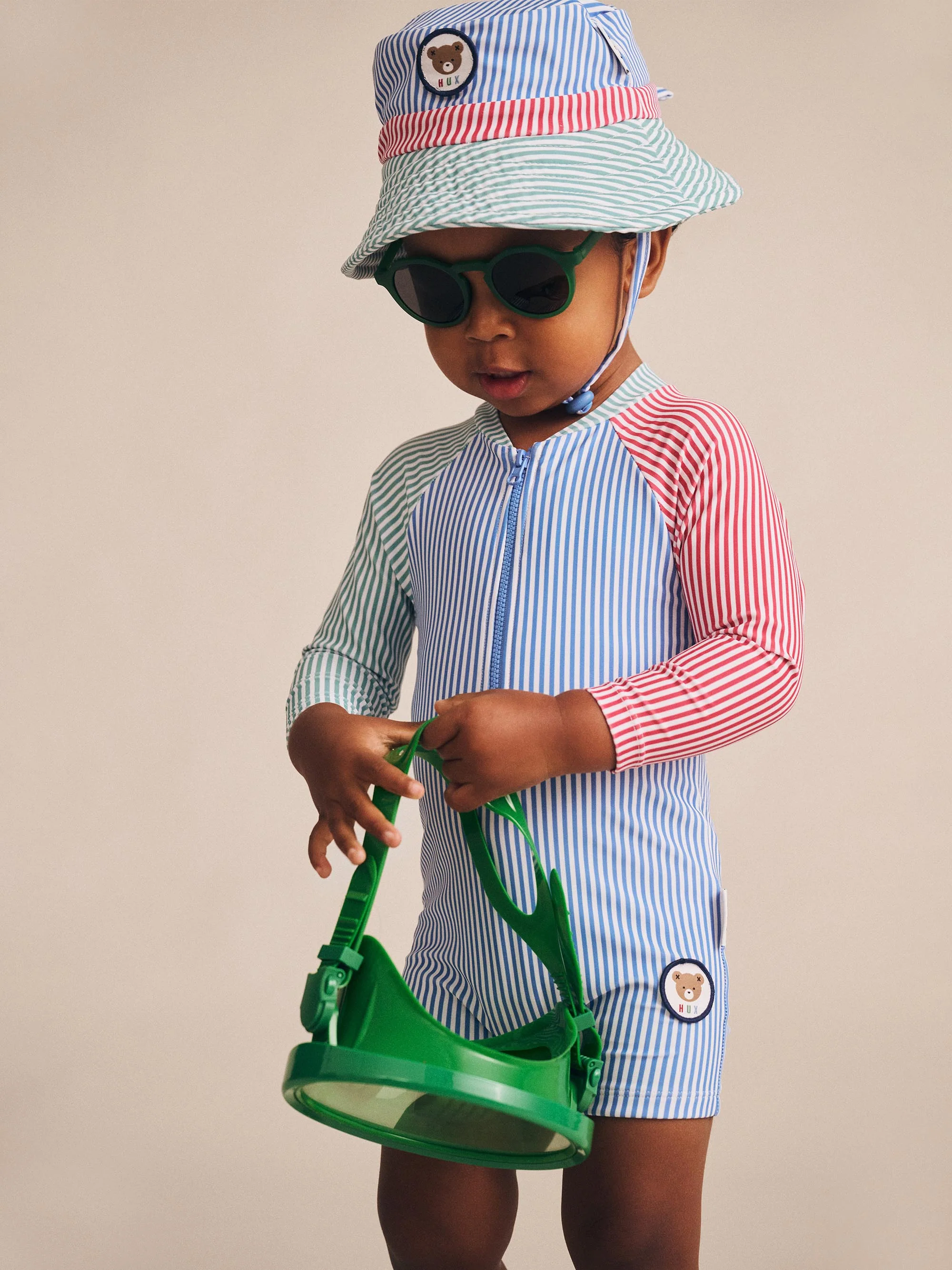 Spliced Stripe Swimsuit Shortie - Image 3