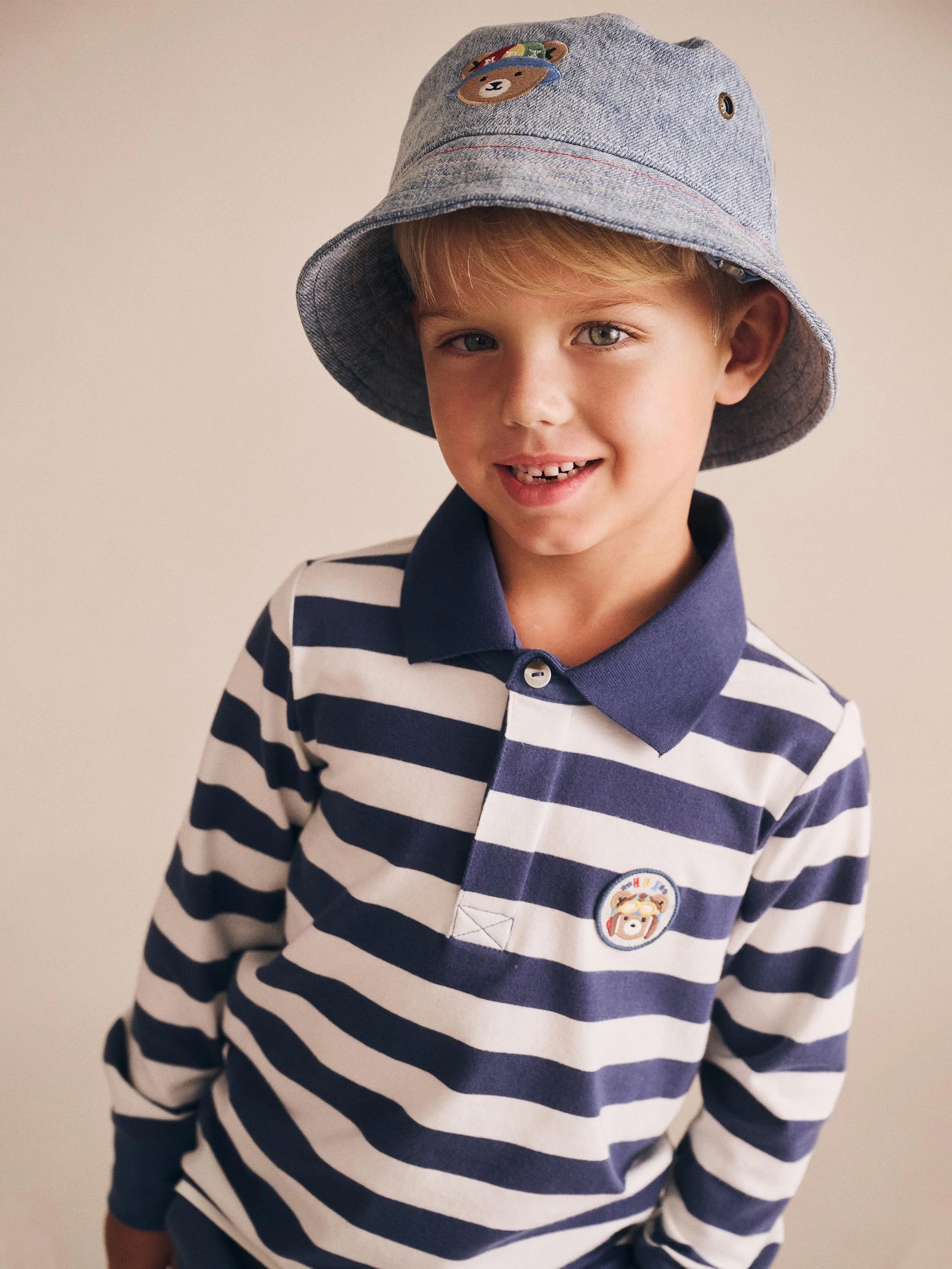 Huxbaby Stripe Polo Longsleeve Top - Image 2