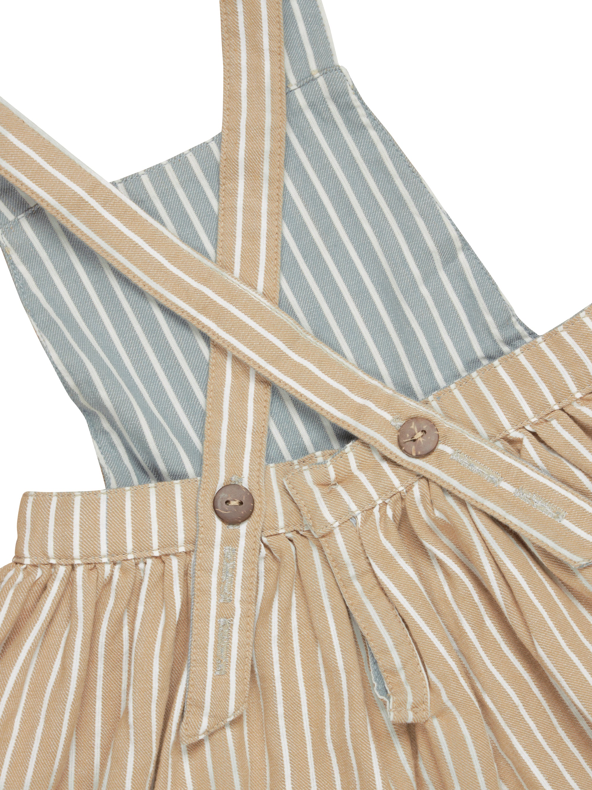 Huxbaby Stripe Reversible Pinafore - Teal + Biscuit - Image 4