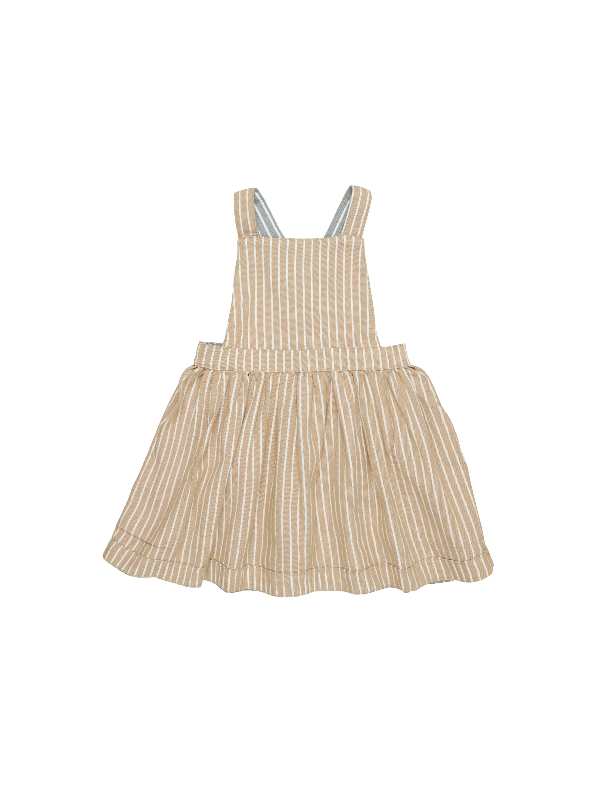 Huxbaby Stripe Reversible Pinafore - Teal + Biscuit - Image 6