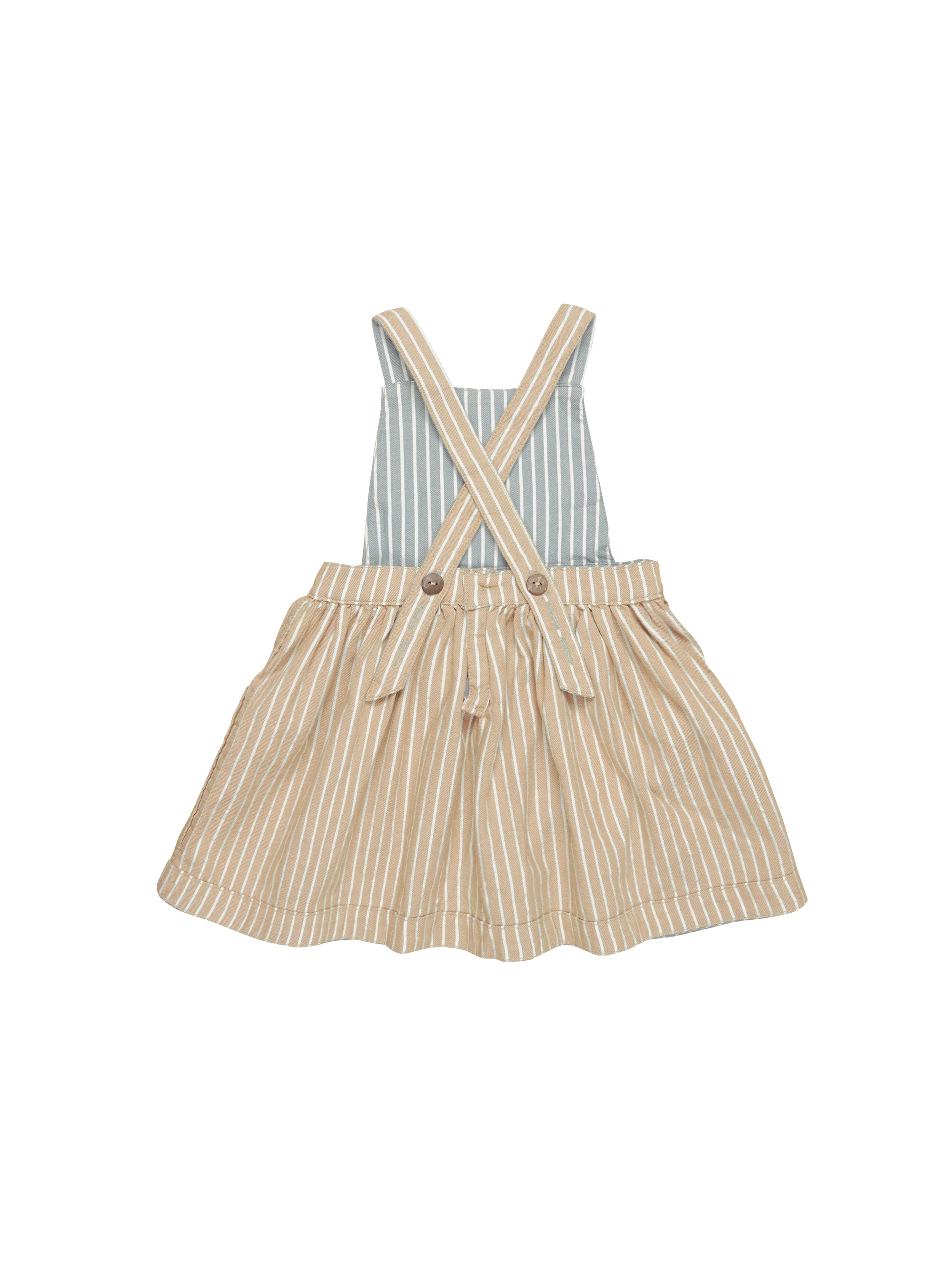 Huxbaby Stripe Reversible Pinafore - Teal + Biscuit - Image 8