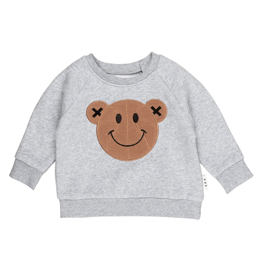 Huxbaby Sweatshirt B-Ball Bear - Grey Marle