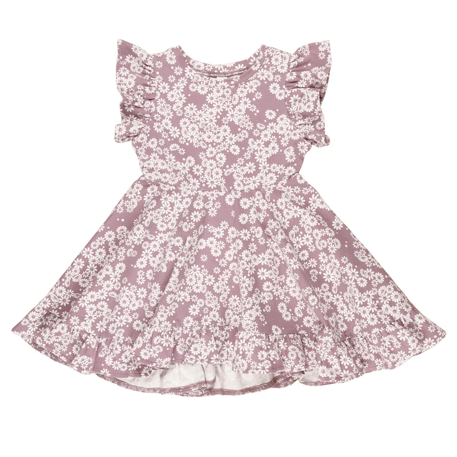 Huxbaby Swing Dress - Grape Daisy Print