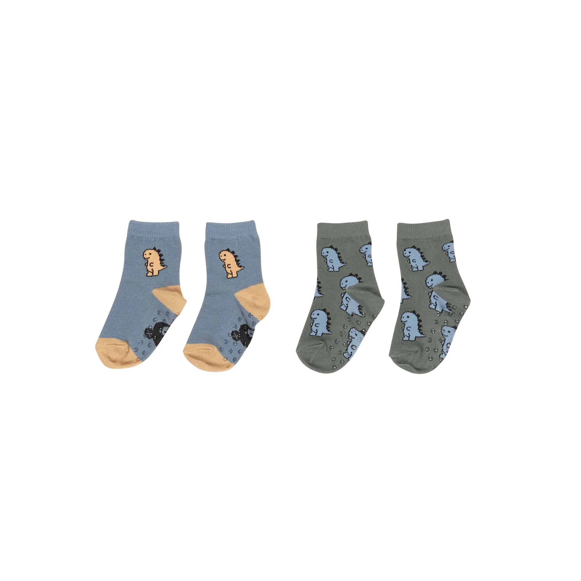 T-Rex 2pk Socks - Dino Blue + Light Spruce