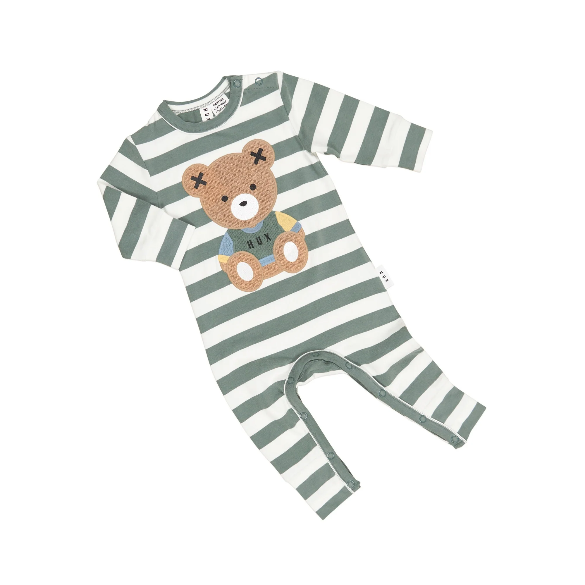 Teddy Hux Stripe Romper - Spruce + Almond - Image 5