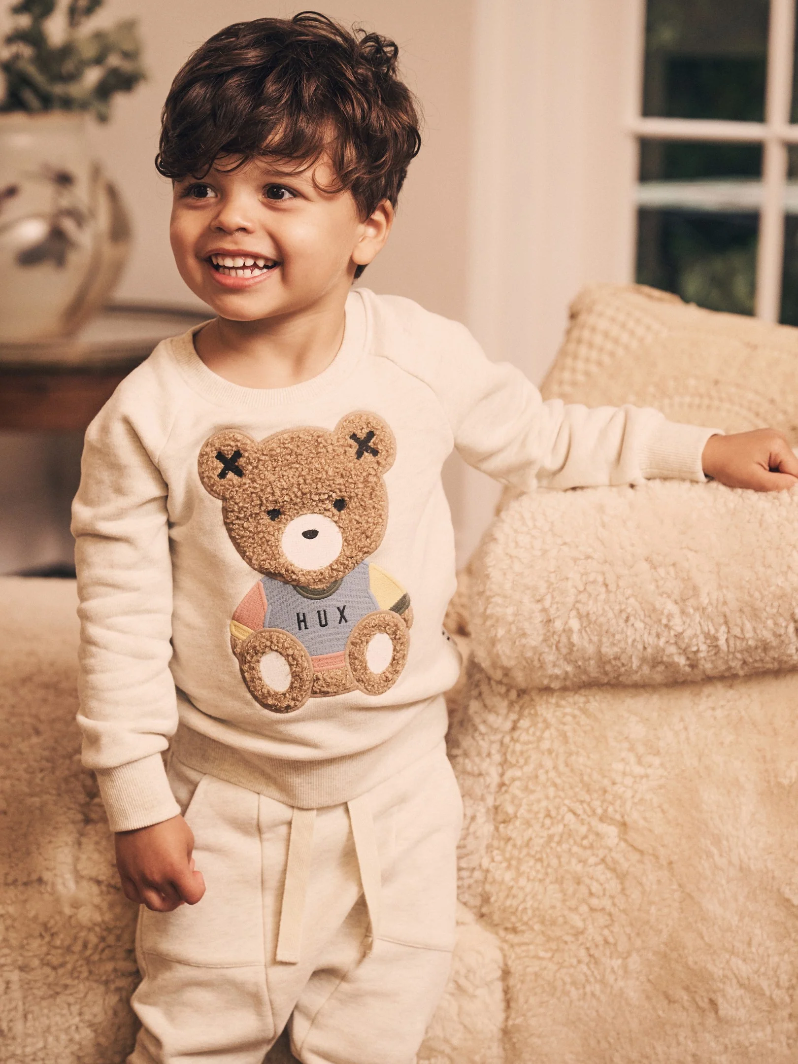 Teddy Hux Sweatshirt - Oat Marle - Image 2