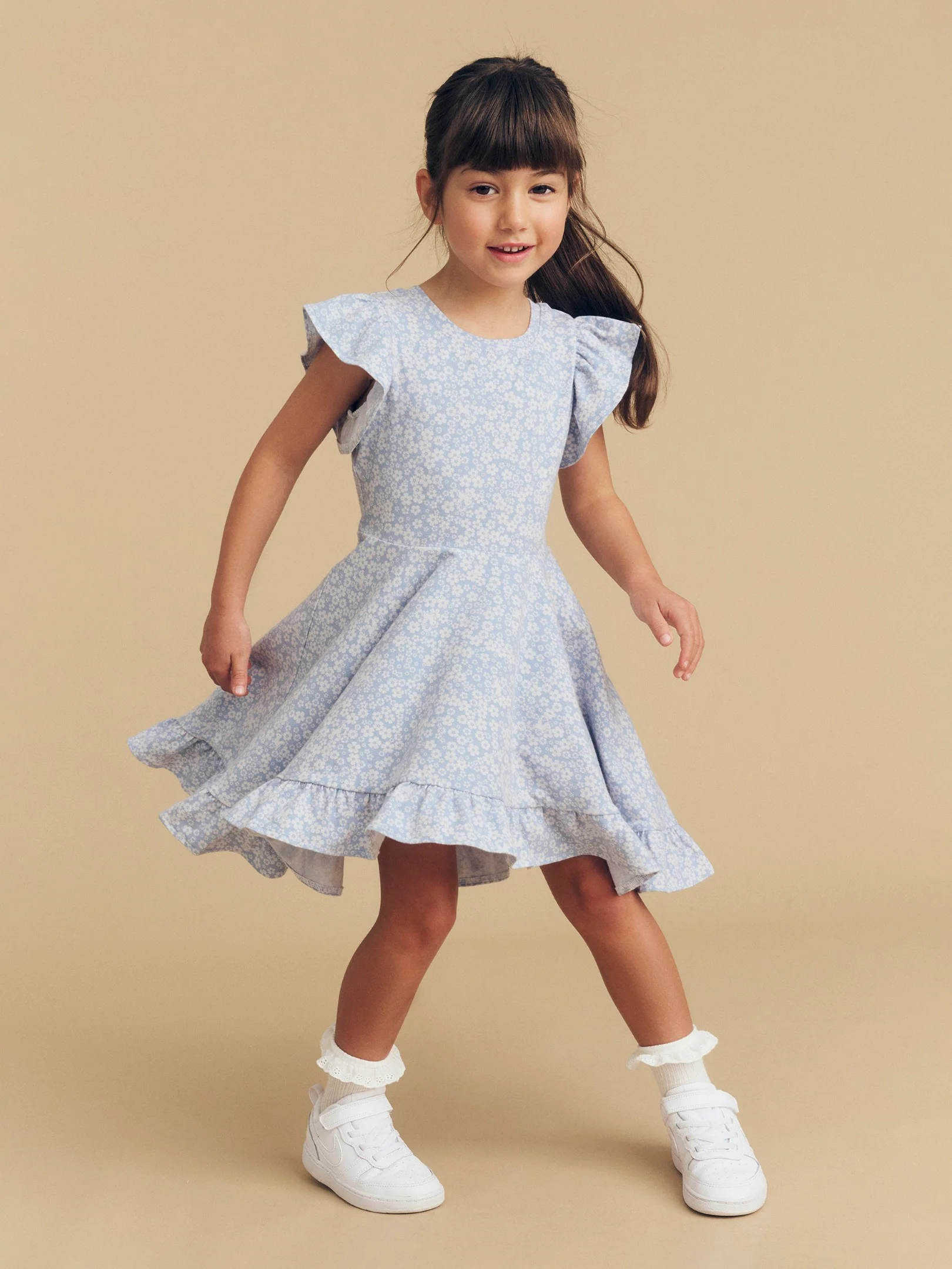 Unicorn Surprise Frill Swing Dress - Dusty Blue - Image 3