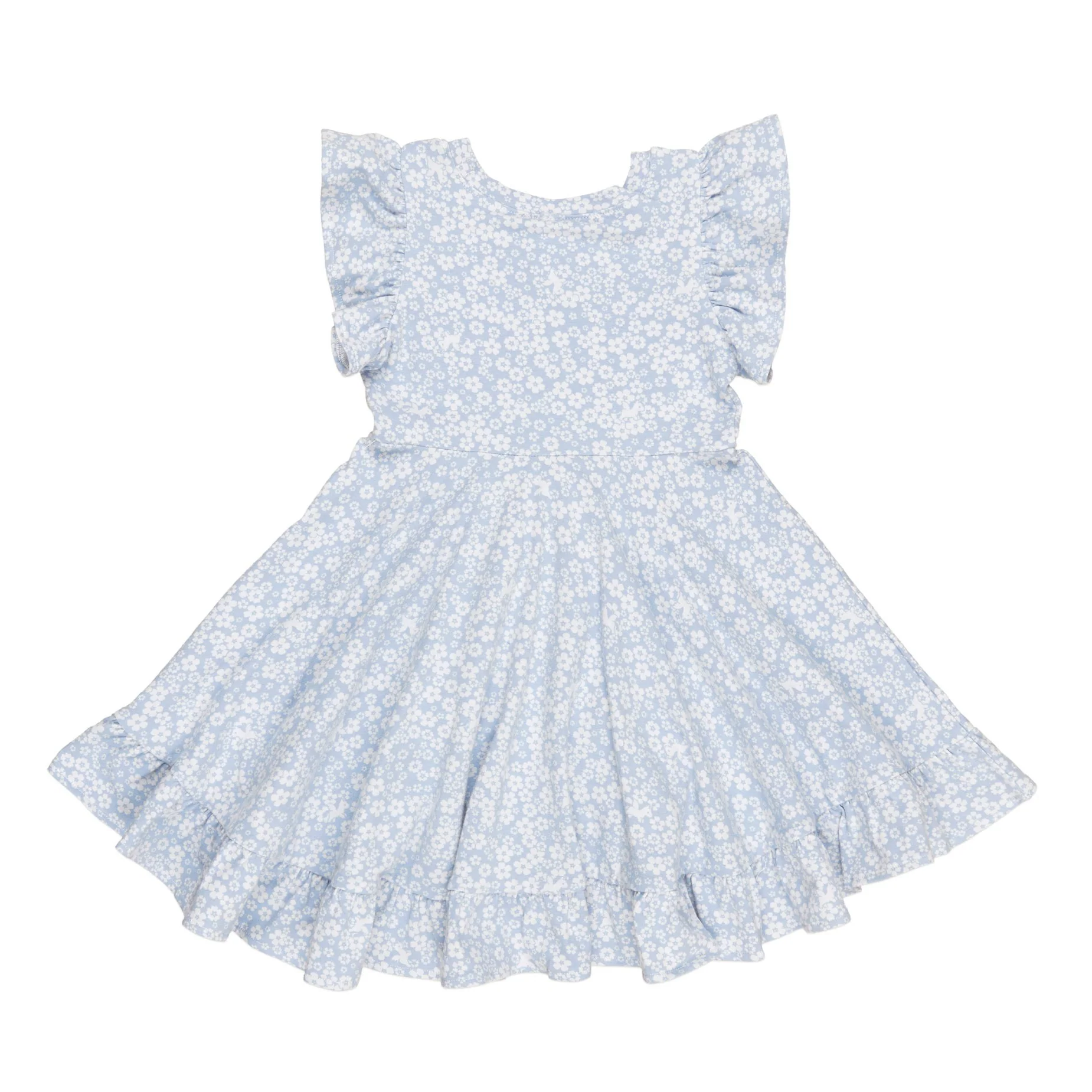 Unicorn Surprise Frill Swing Dress - Dusty Blue - Image 4